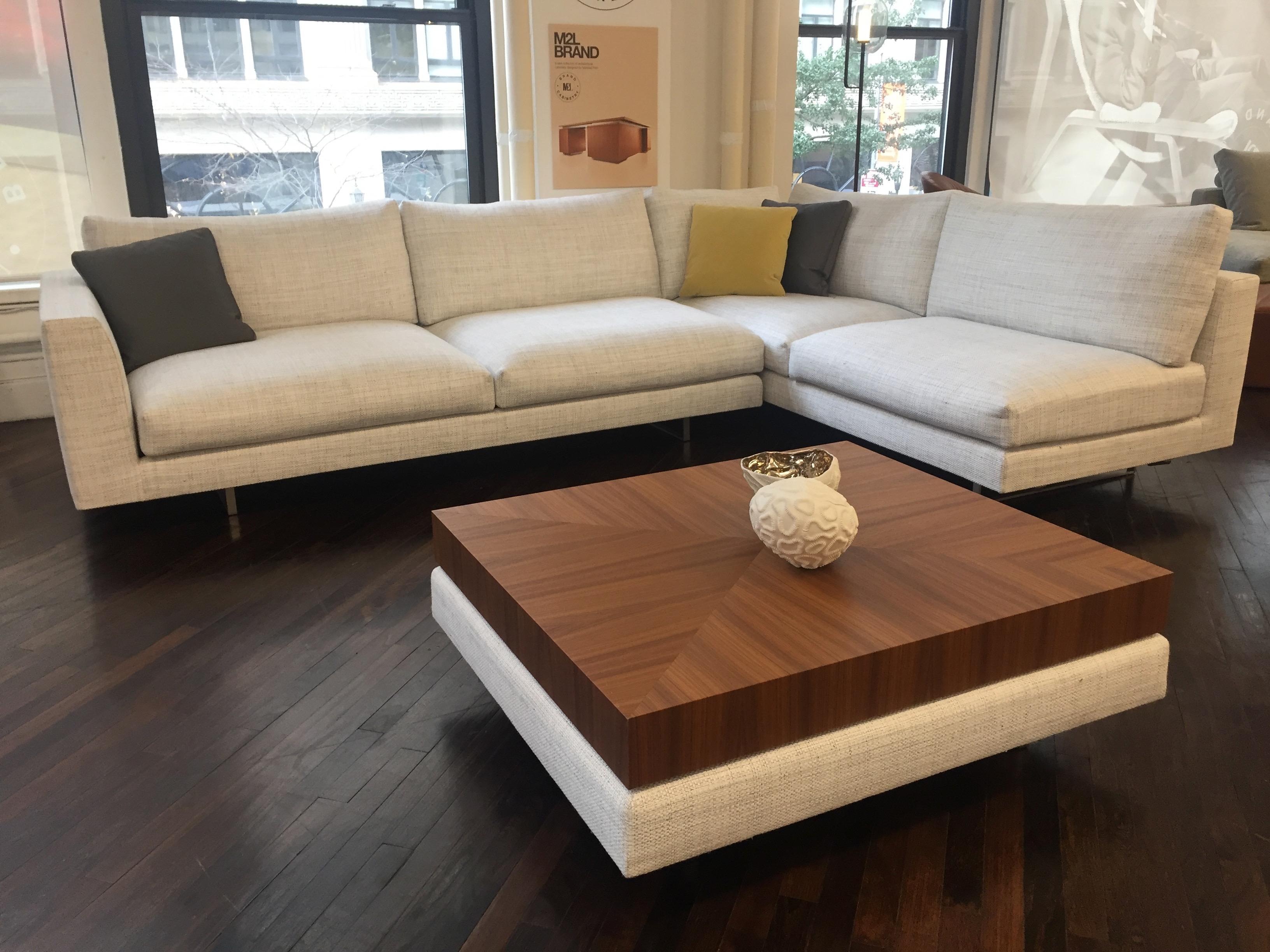 Montis Axel XL Fabric Sectional Sofa with Walnut Table 1