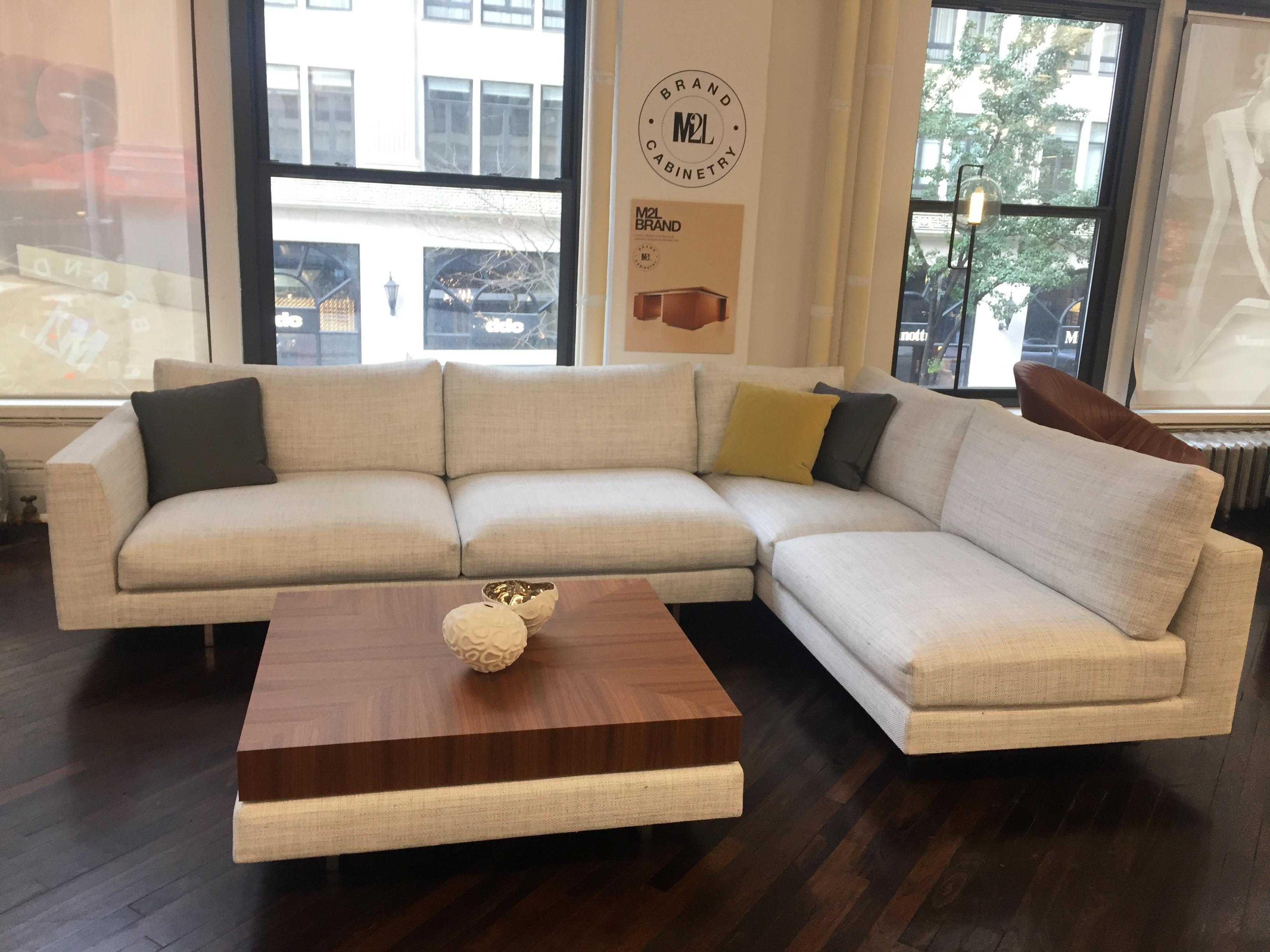 Montis Axel XL Fabric Sectional Sofa with Walnut Table 2