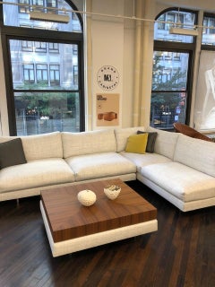 Montis Axel XL Canapé sectionnel en tissu avec table en noyer