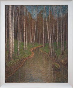 Swedish Spring Forest Landscape with Stream – Axel Zachrison