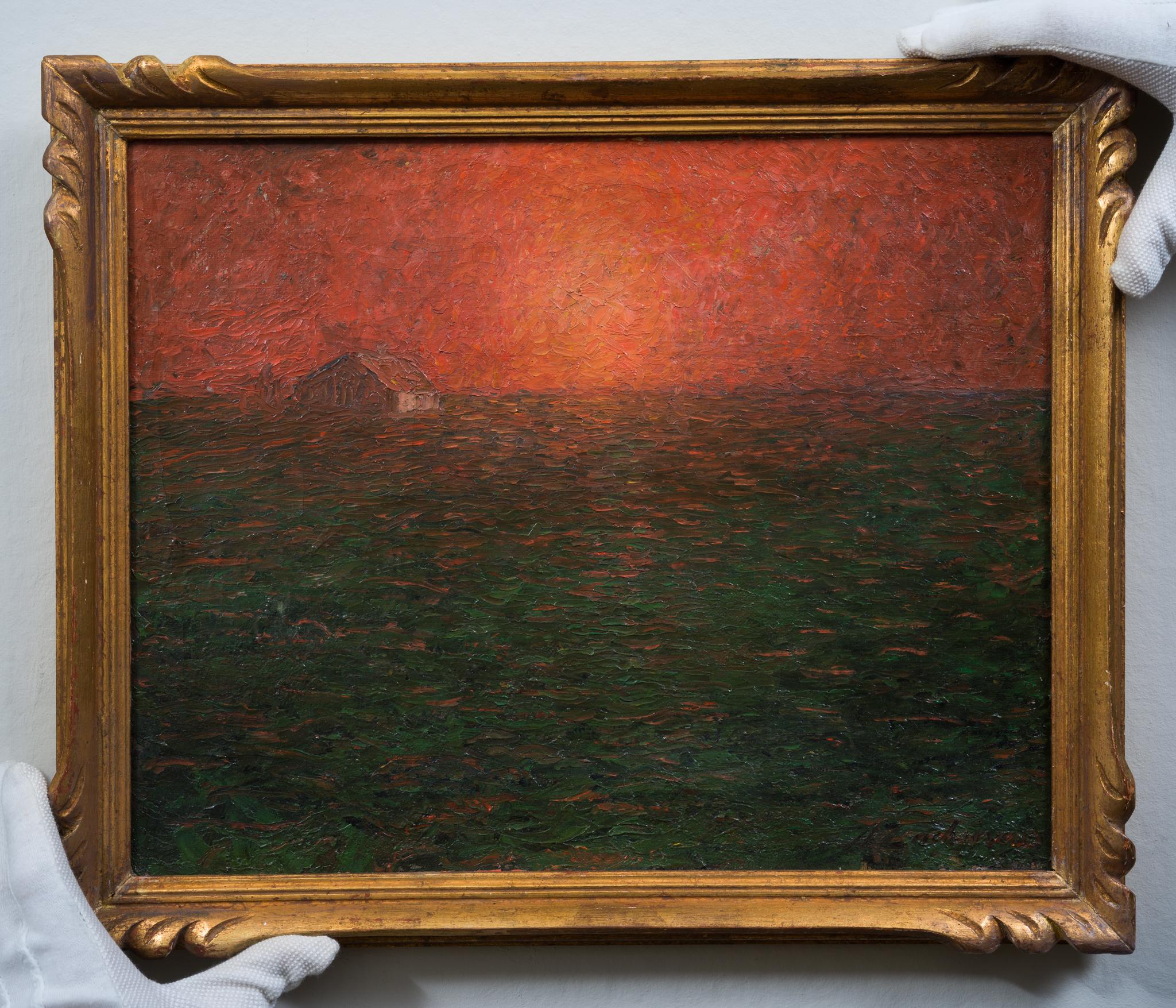 View Over the Fields, c.1920 - Painting by Axel Zachrison