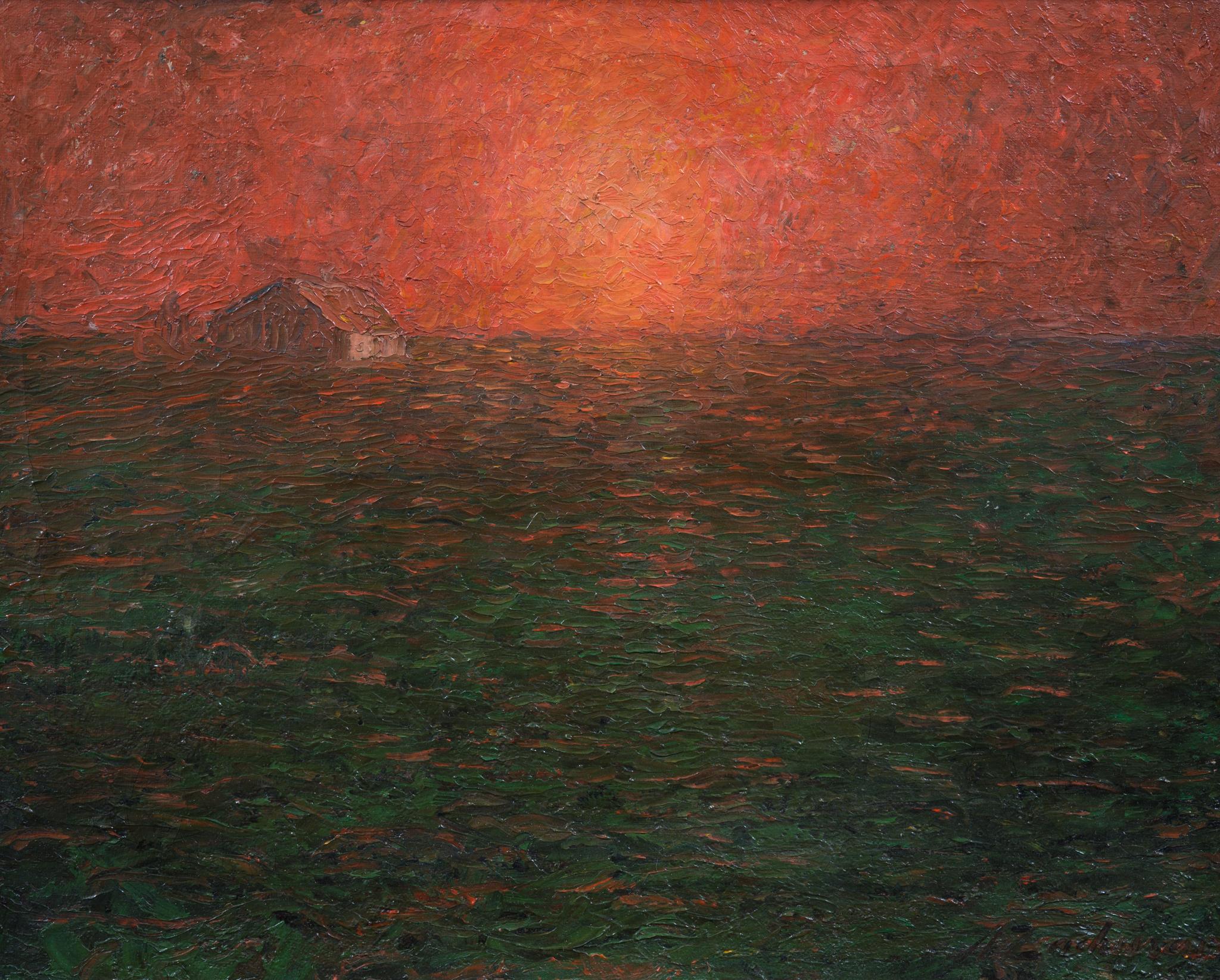 View Over the Fields, c.1920 - Post-Impressionist Painting by Axel Zachrison