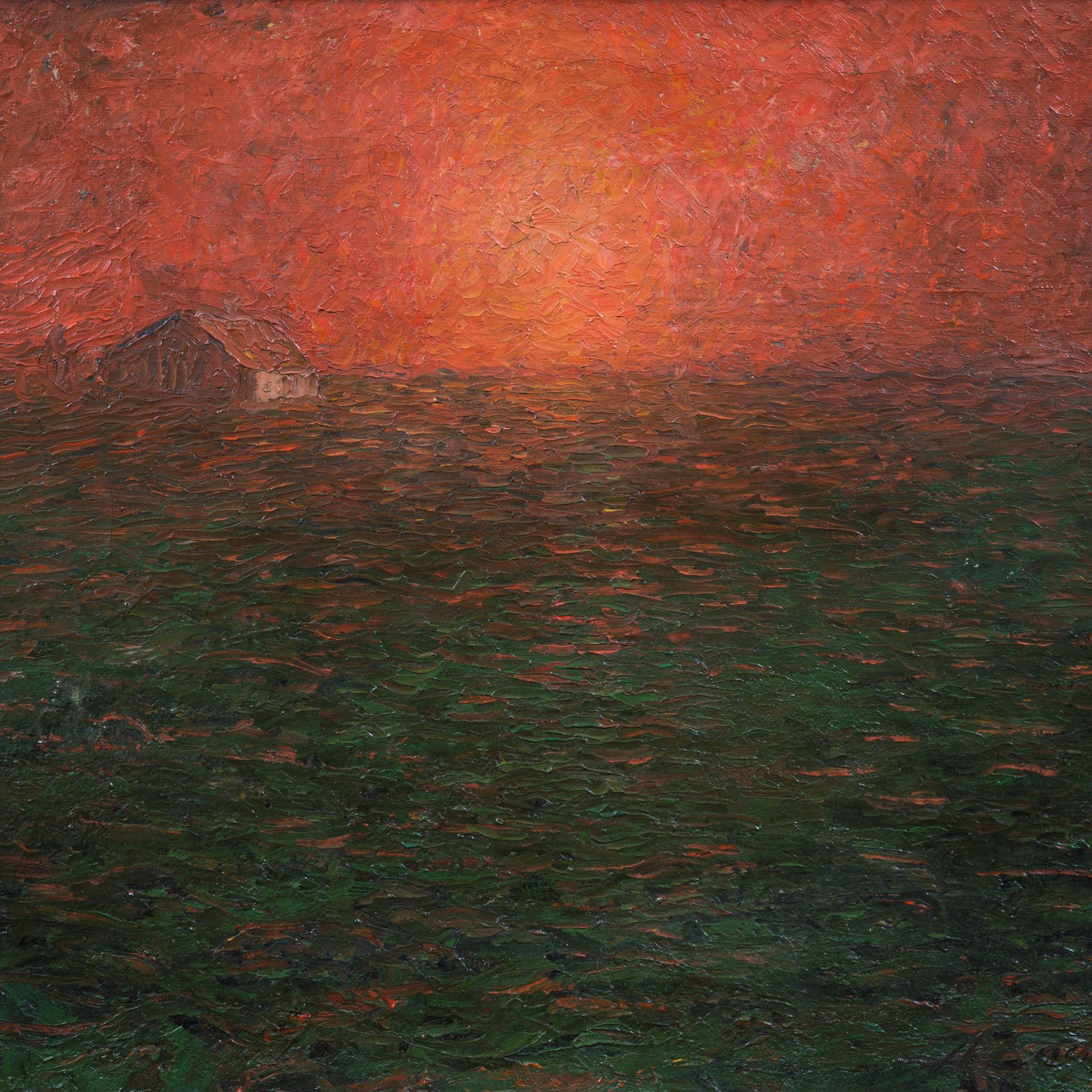 View Over the Fields, c.1920 - Brown Landscape Painting by Axel Zachrison