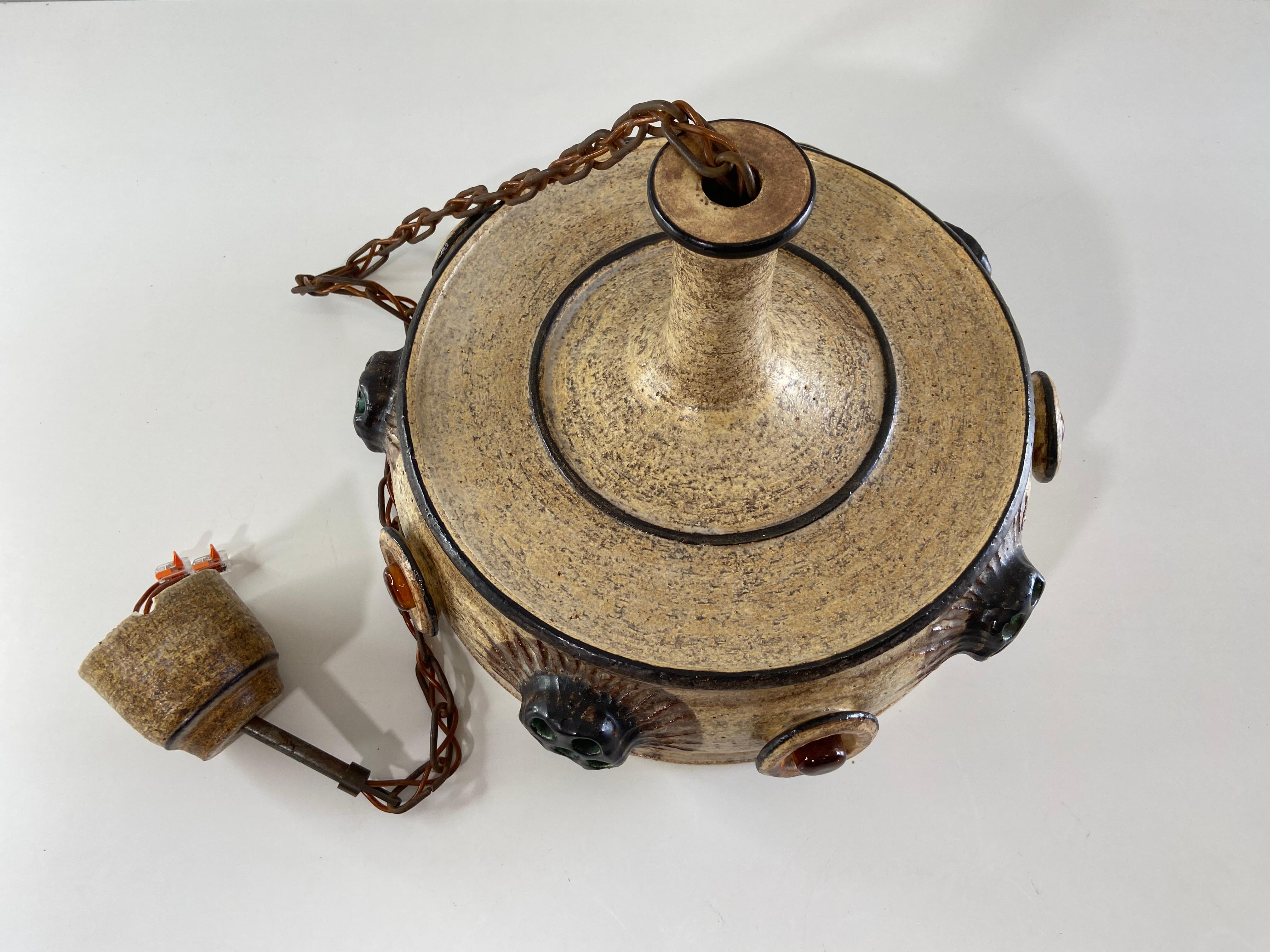 Lampada a sospensione in ceramica AXELLA di Jette Hellerøe, Danimarca, anni '70 in vendita 2