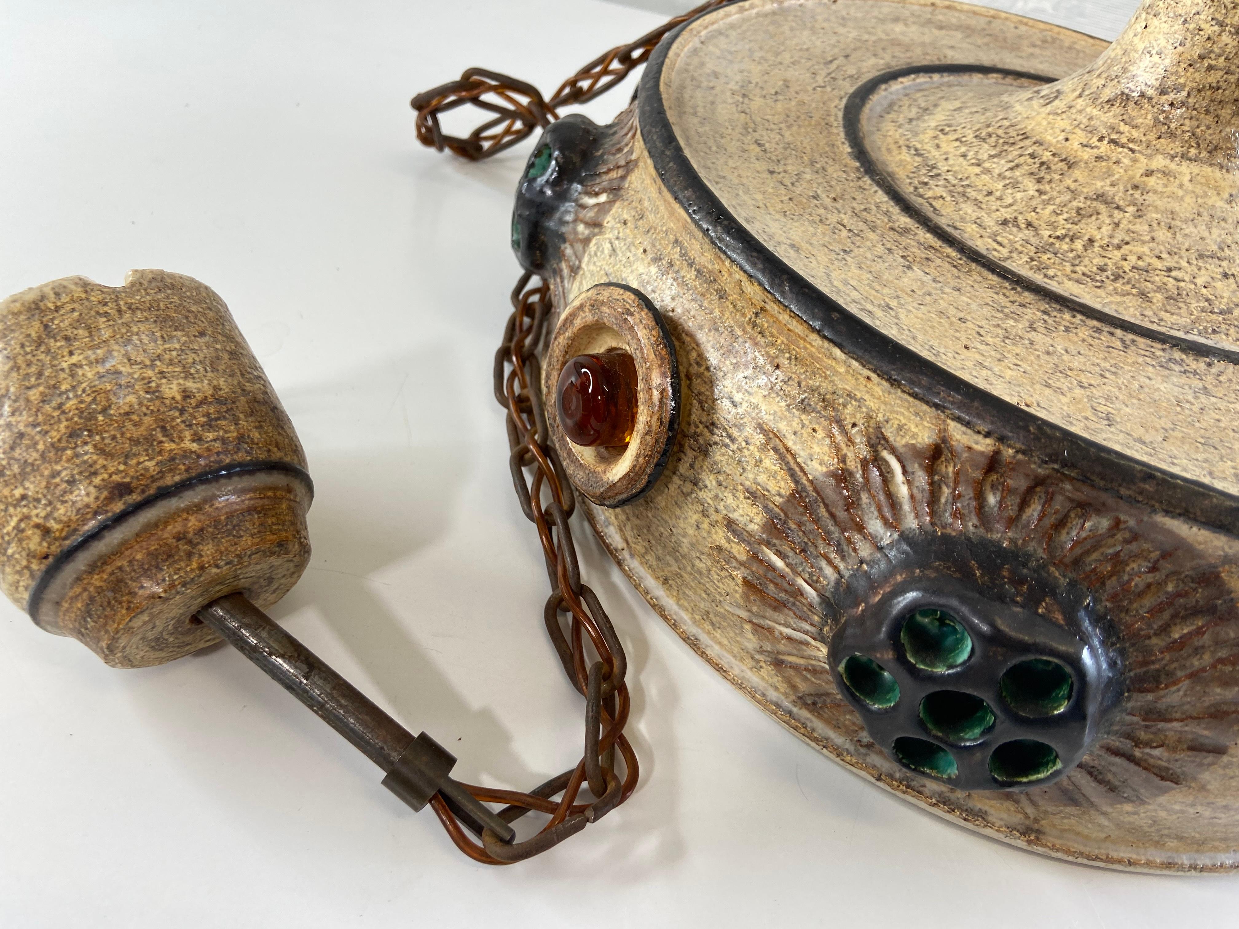 Danese Lampada a sospensione in ceramica AXELLA di Jette Hellerøe, Danimarca, anni '70 in vendita