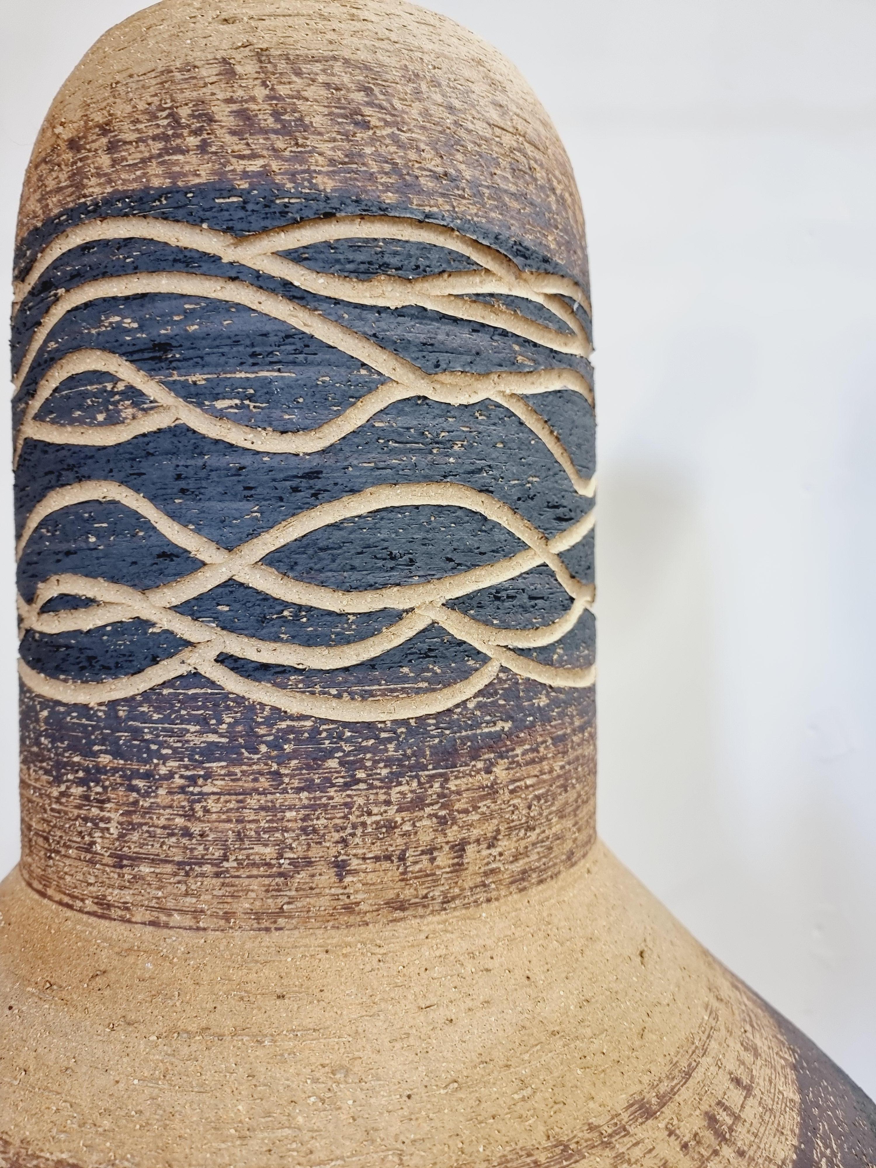 Danish Axella Denmark, Large Handmade Ceramic Pendant, Mid-Century Modern For Sale