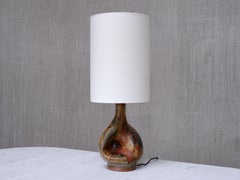 Axella Organic Modern Table Lamp in Earth-Toned Glazed Stoneware, Denmark, 1960s
