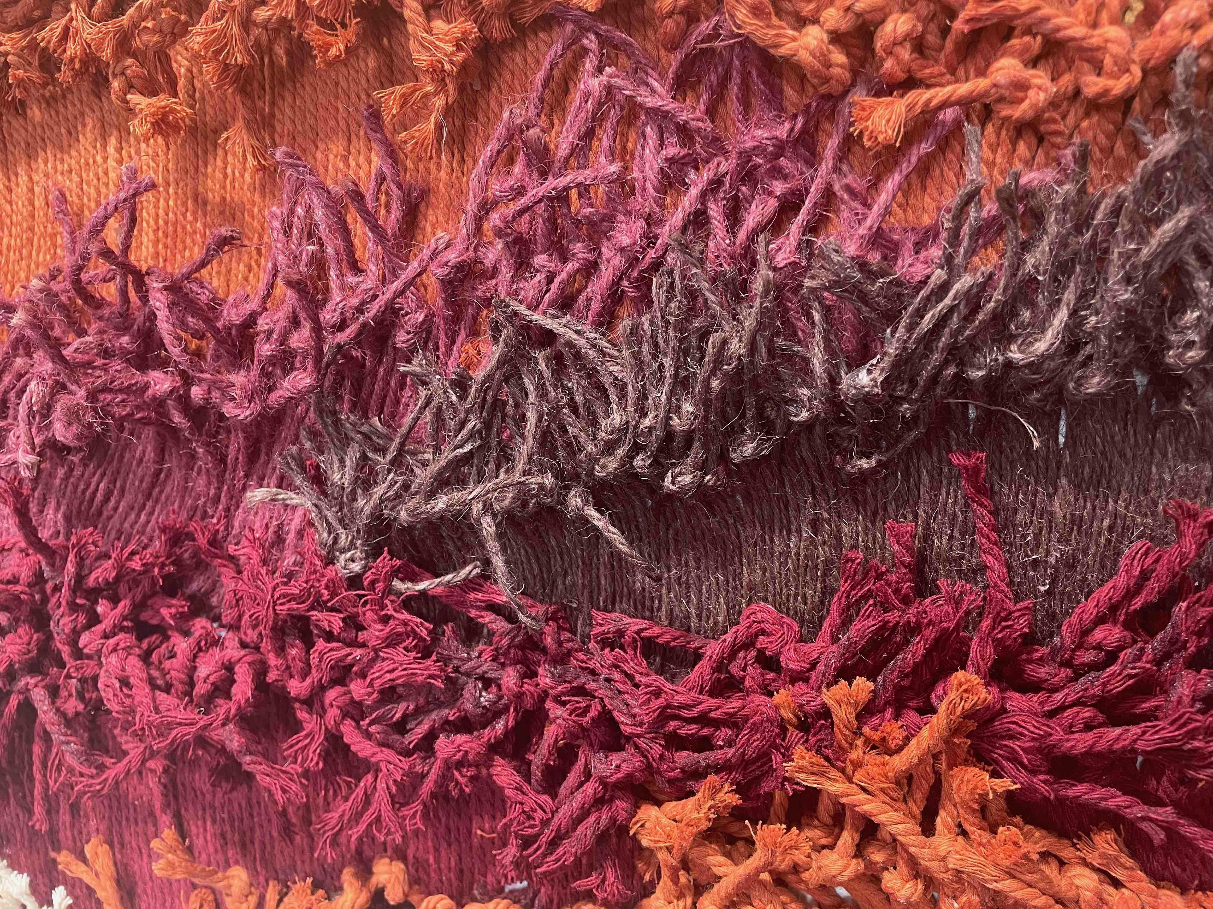 „Machou Pichou“ Seil und Textil auf Leinwand, von Axelle Gosse (