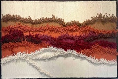 "Machou Pichou" Rope et textile sur toile, par Axelle Gosse ("39 x 59 pouces), 2024