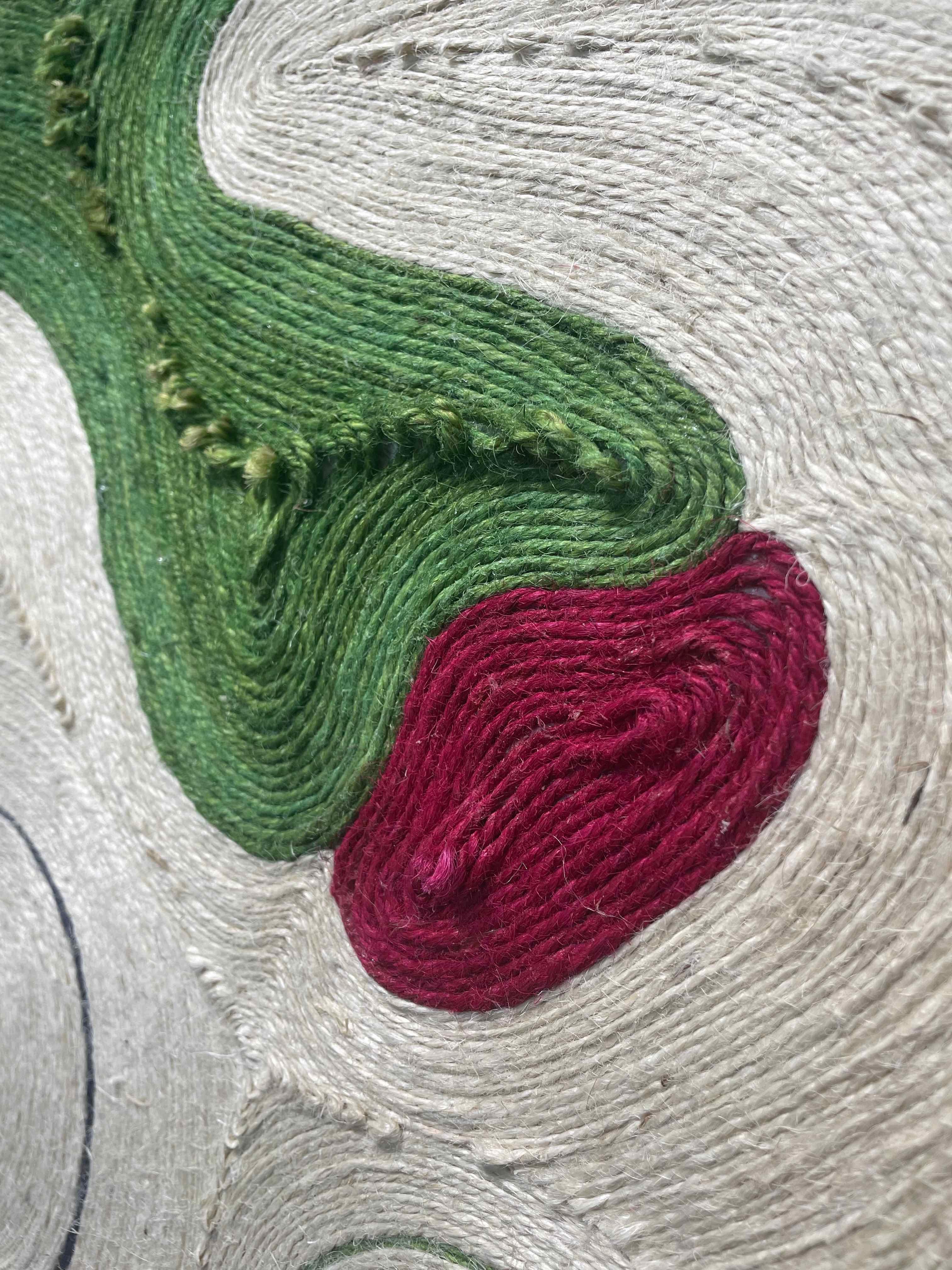 „Popa“ Seil und Textil auf Leinwand, von Axelle Gosse (