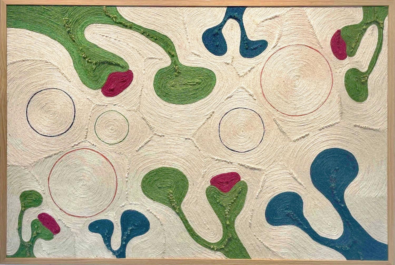 „Popa“ Seil und Textil auf Leinwand, von Axelle Gosse ("32 x 47 Zoll"), 2024