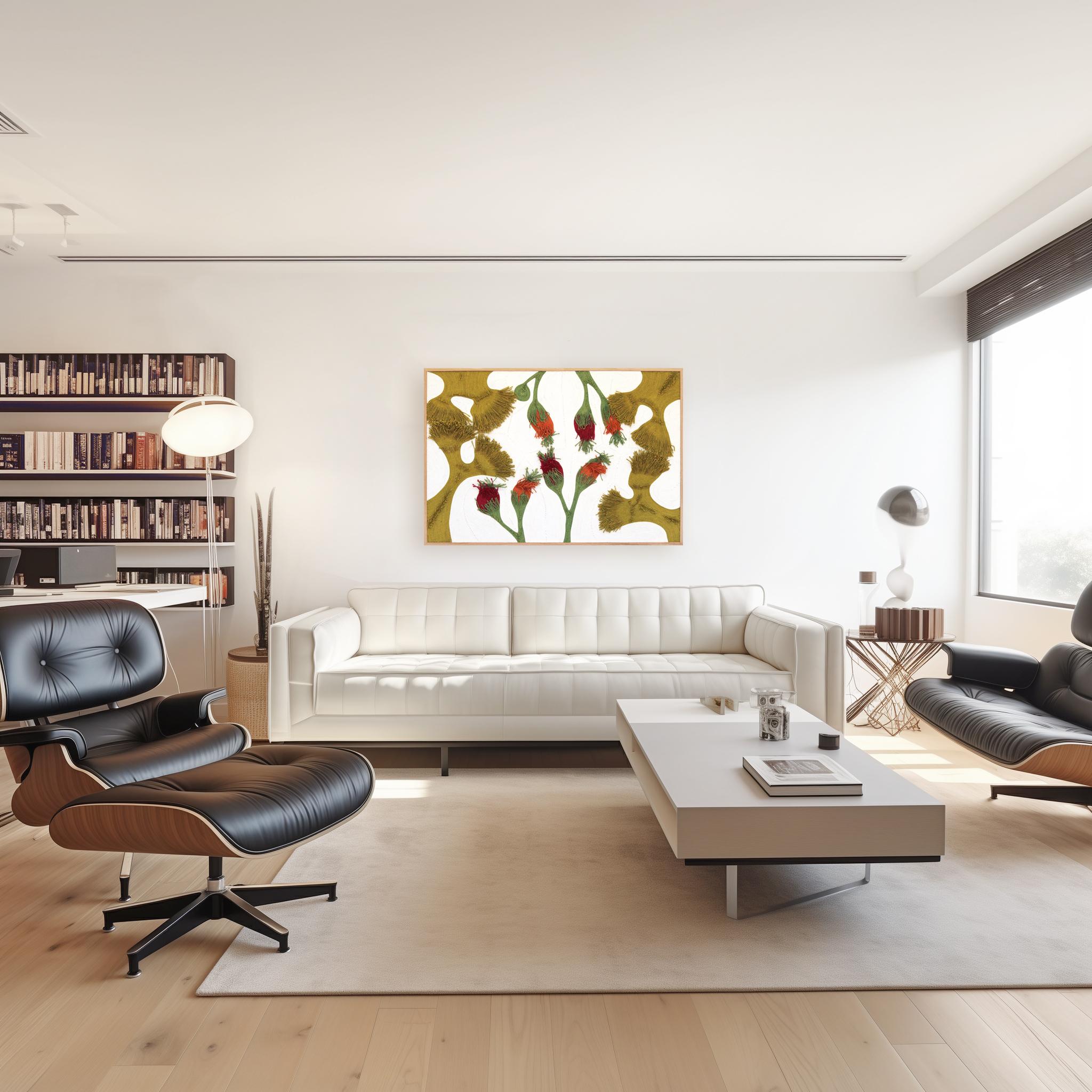 Sodad - Obra de Arte Contemporánea Abstracta Floral Vibrante Grande en venta 2
