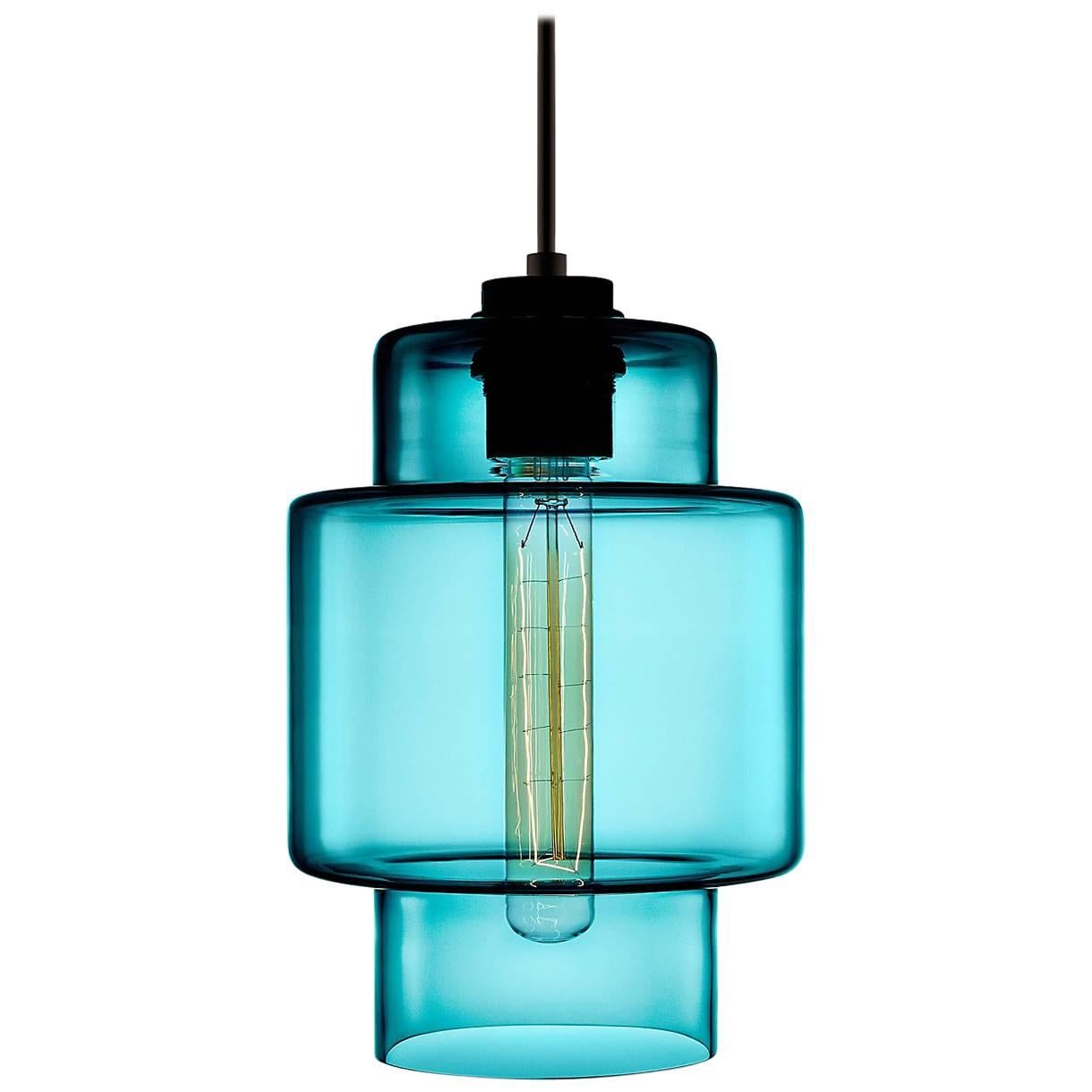 Axia Condesa Handblown Modern Glass Pendant Light, Made in the USA For Sale