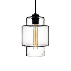 Axia Crystal Handblown Modern Glass Pendant Light, Made in the USA
