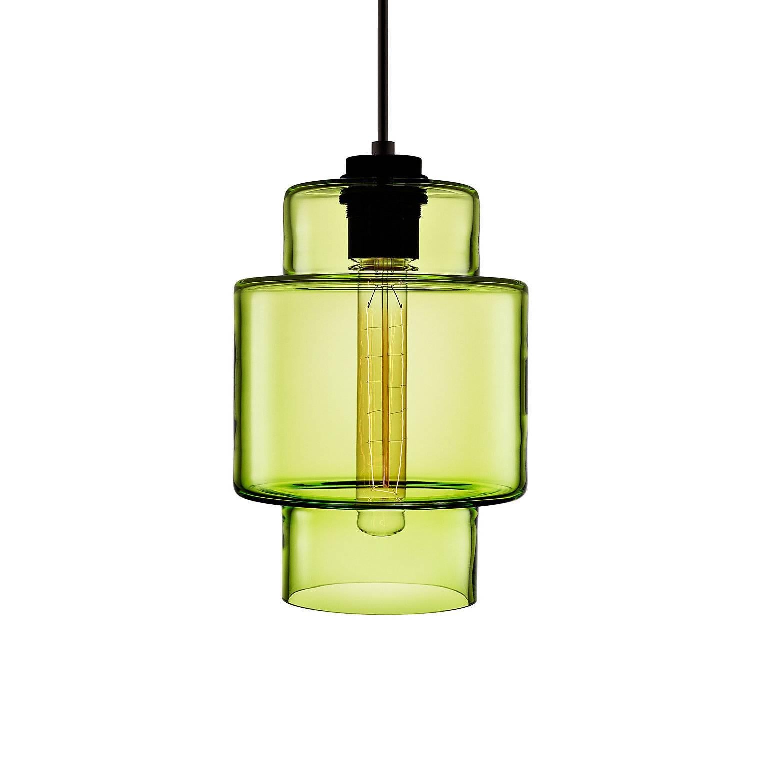 Unique to the Crystalline Series, the Axia pendant lights explore defined edges and a dynamic range of vibrant colors. Pairs easily with the Trove, Delinea, and Calla pendants that also comprise the Crystalline Series. Every single glass pendant