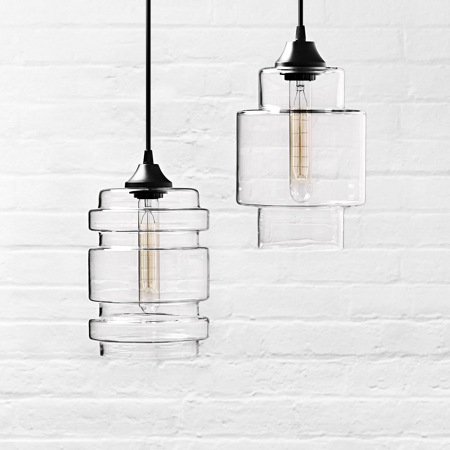Axia Rose Handblown Modern Glass Pendant Light, Made in the USA 2