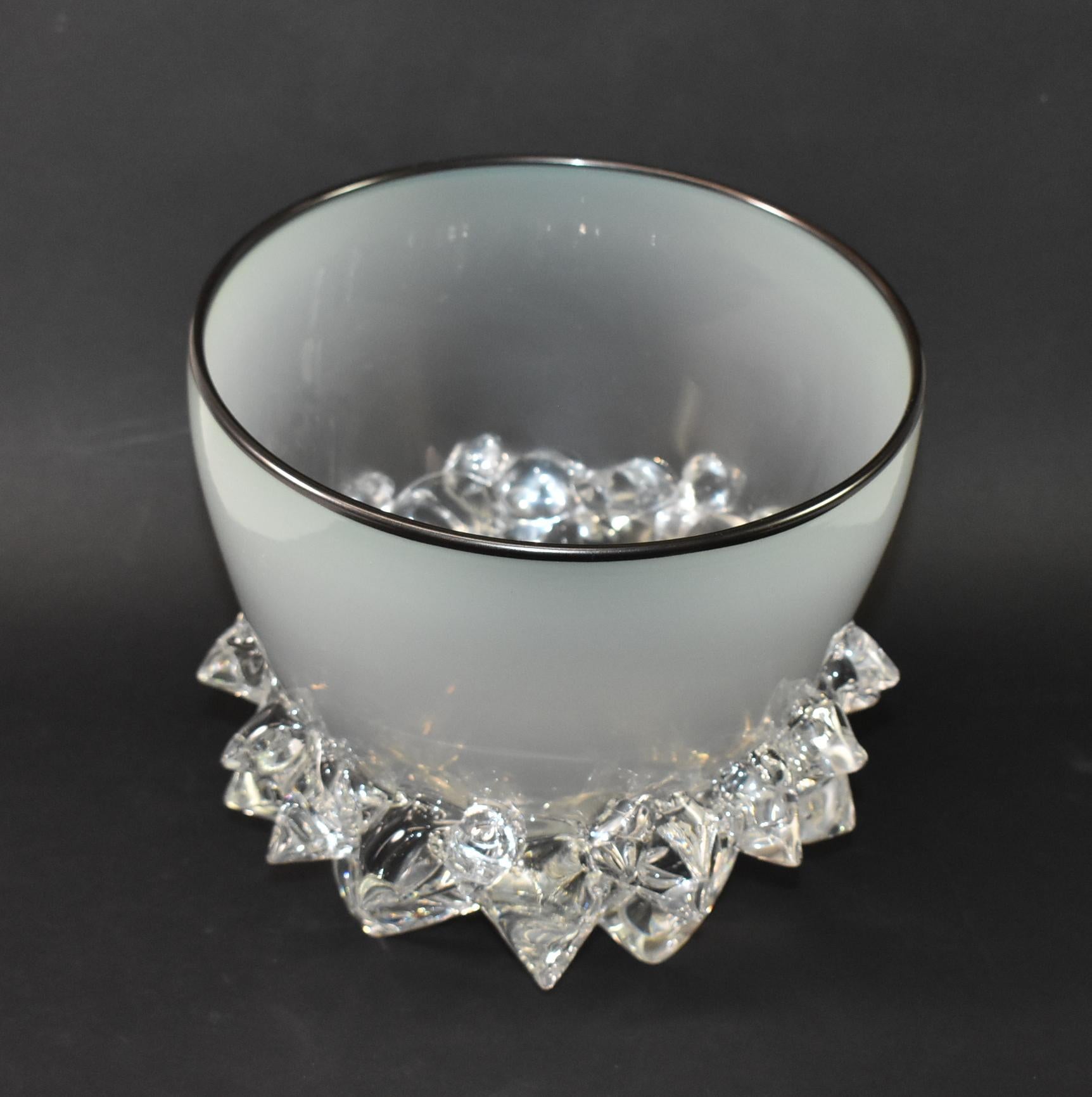 American Axiom Glass Opal White Thorn Bowl by Andrew Madvin