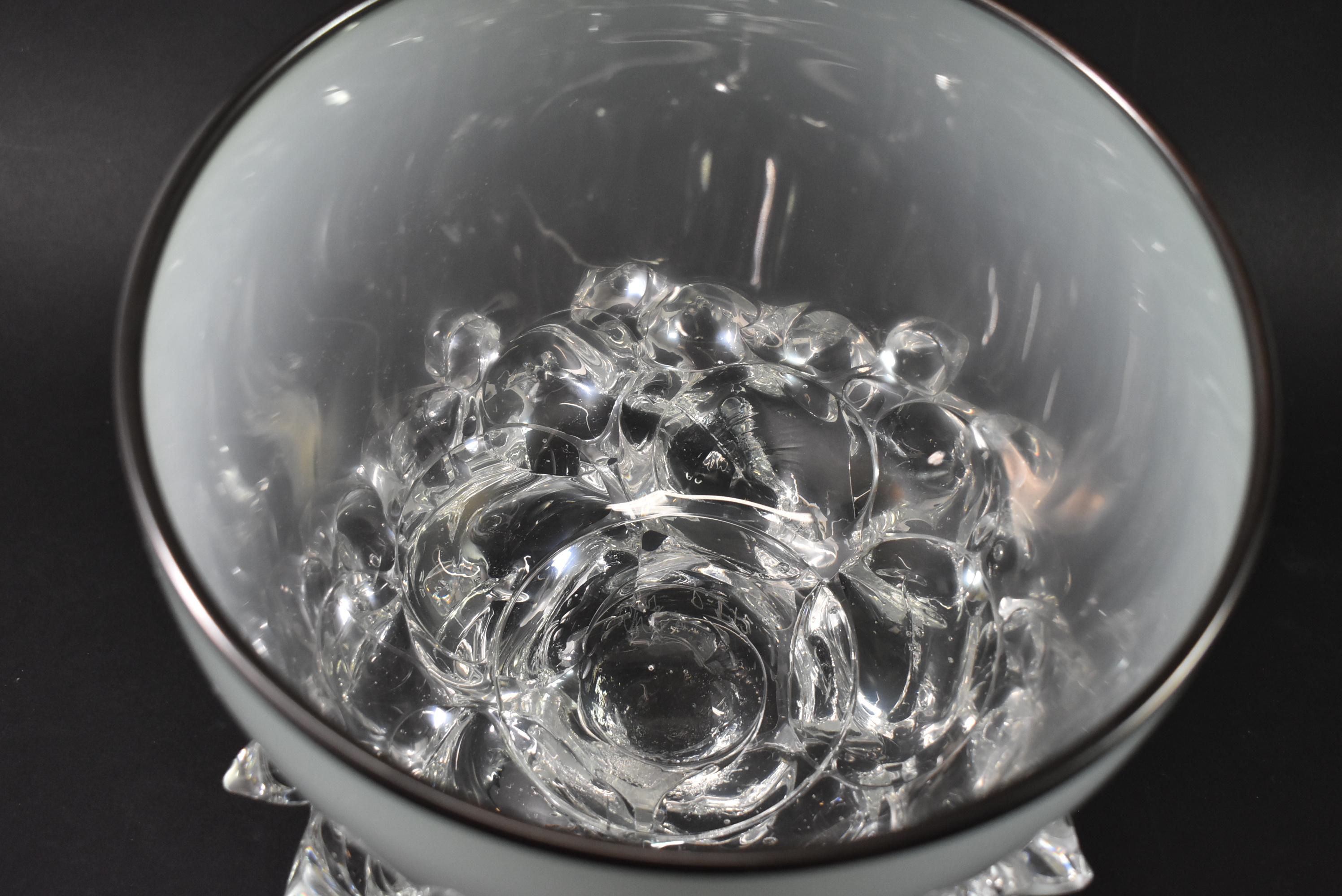 Blown Glass Axiom Glass Opal White Thorn Bowl by Andrew Madvin