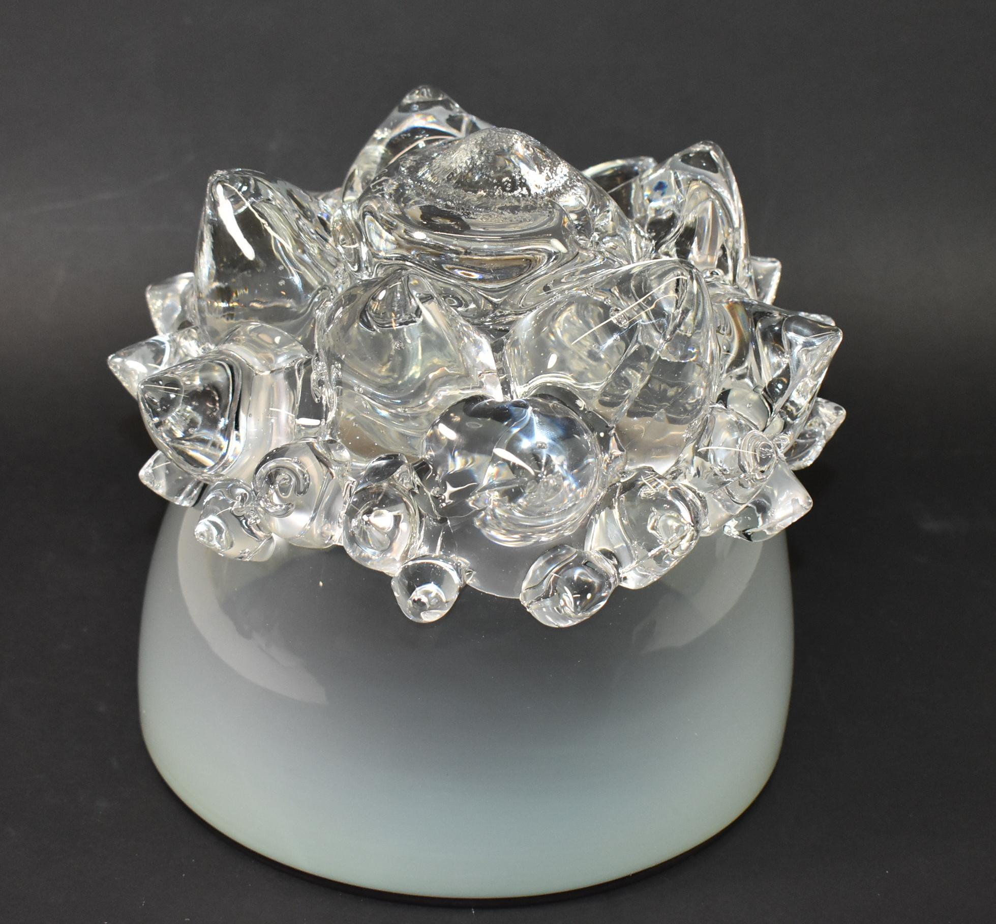 Axiom Glass Opal White Thorn Bowl by Andrew Madvin 1