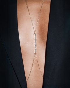 Axis 14K Gold-Filled Body Chain with Hand-Set Pavé Crystal Bar