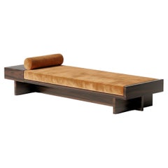 Axis Architectural Bench In Macassar And Velvet By Sidani Design