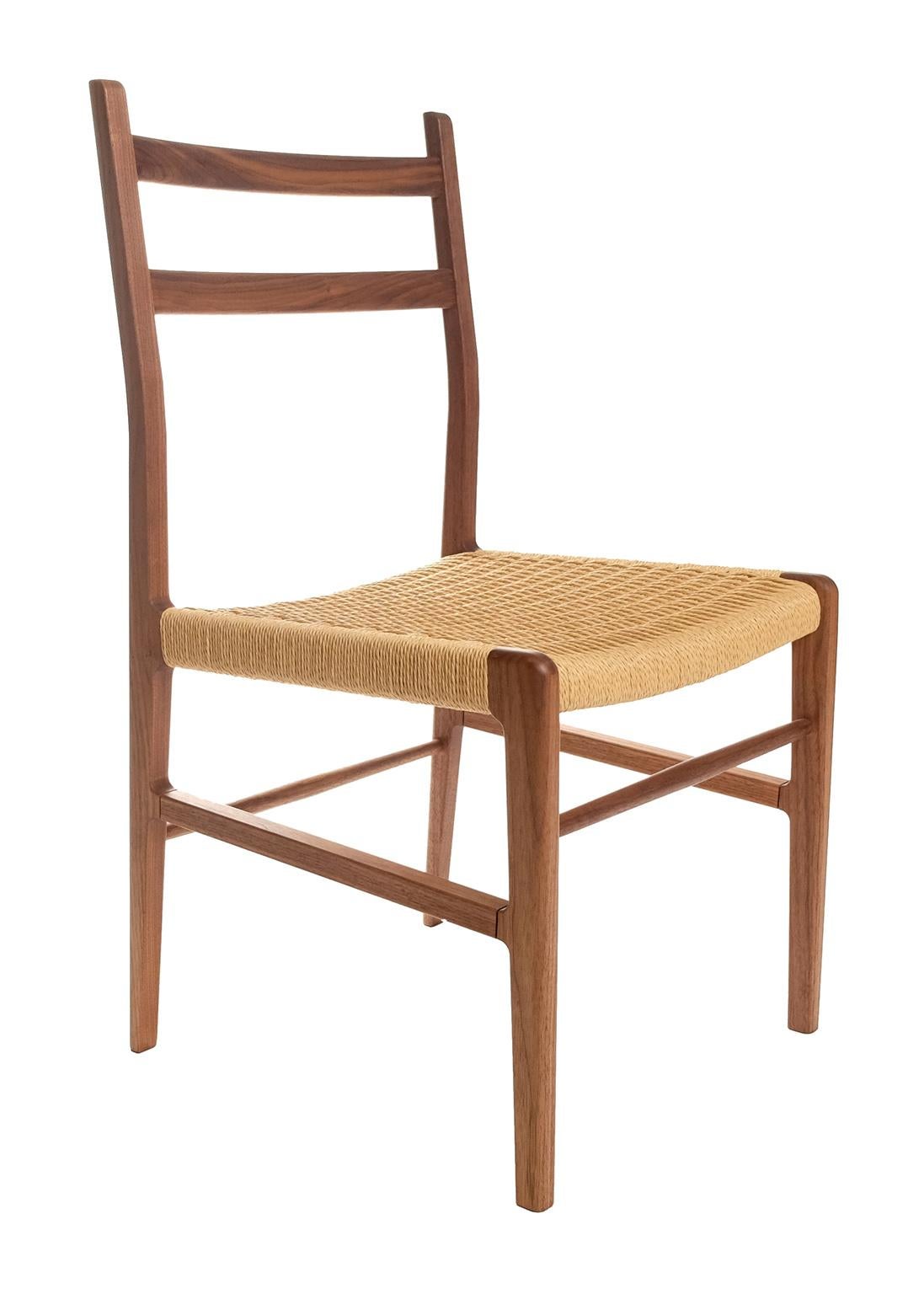 American Axis Dining Chair in Walnut and Danish Cord For Sale