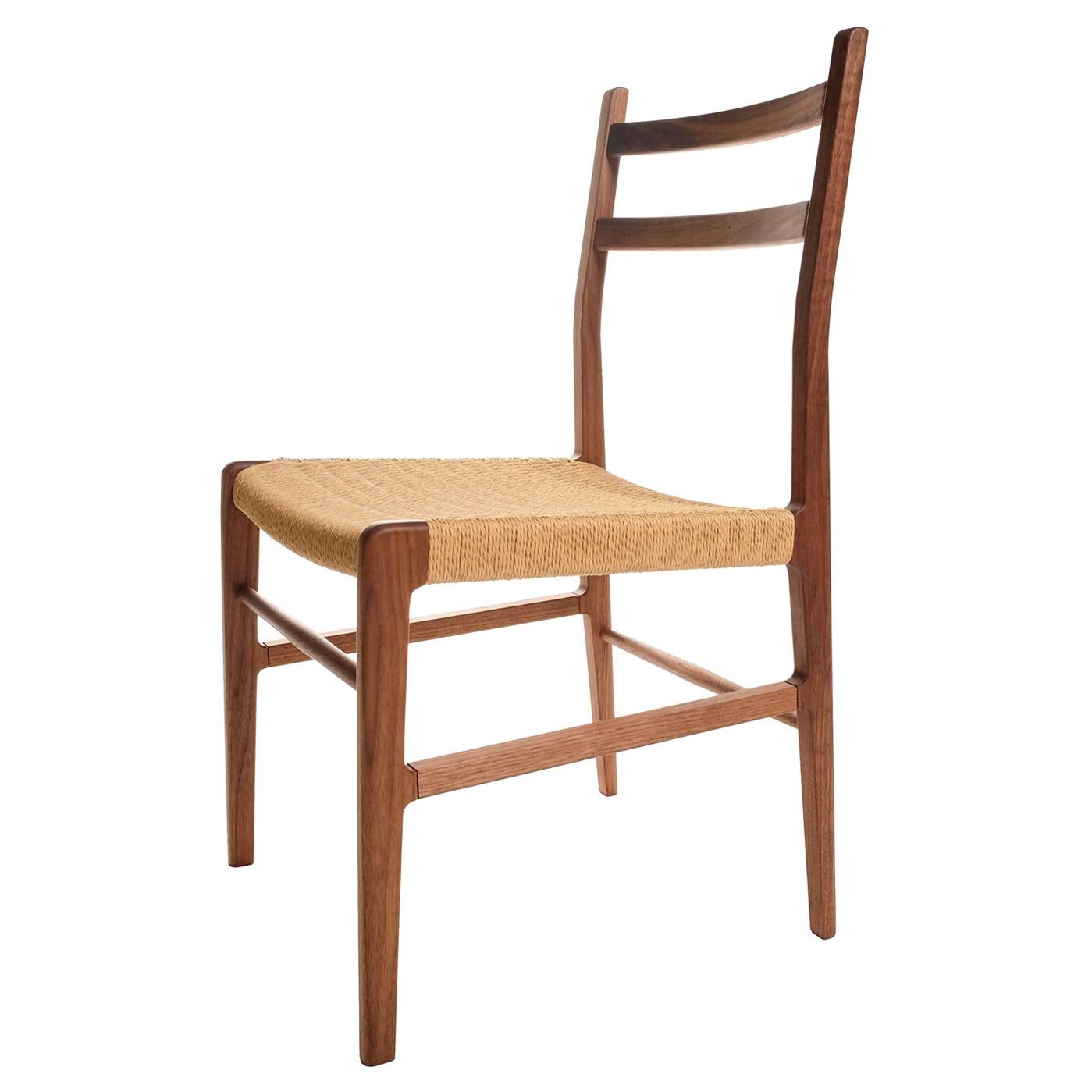 Axis Dining Chair in Walnut and Danish Cord For Sale