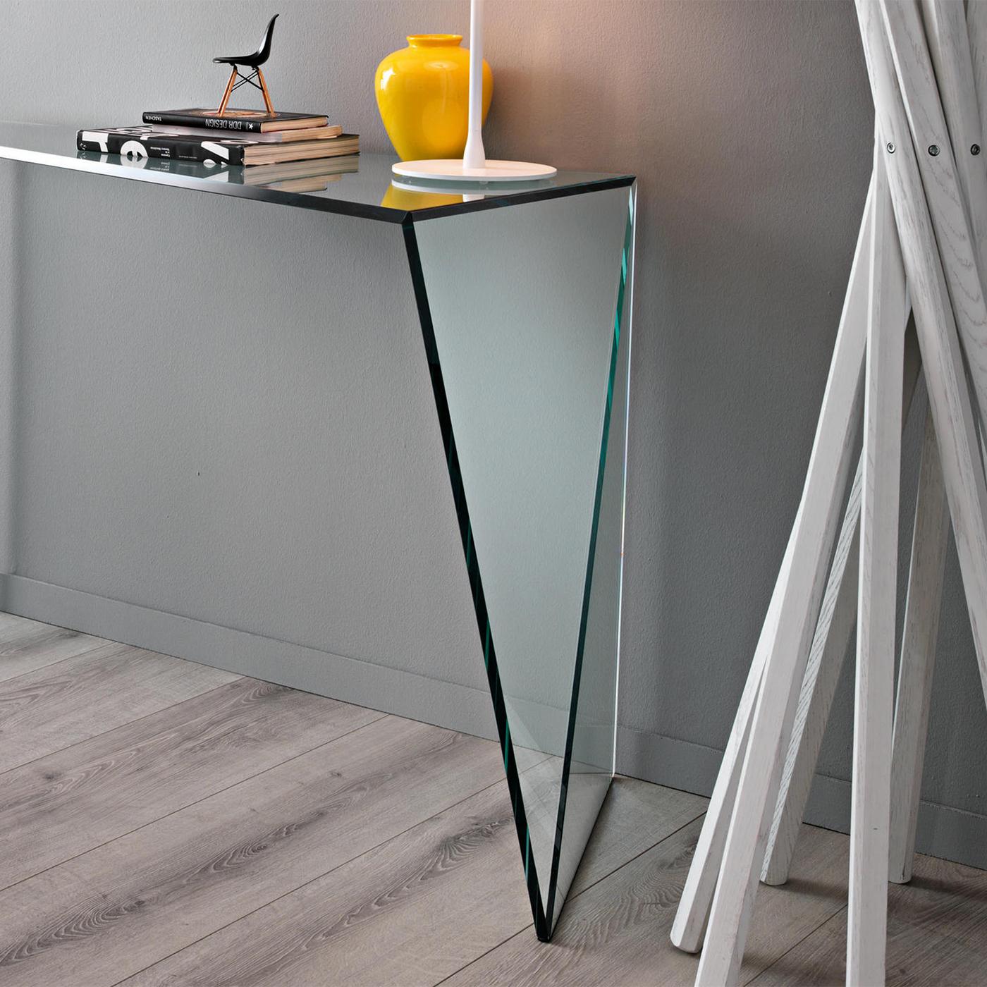 Glass Axis Console Table For Sale