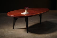 Mid-20th Century Walnut Dining Table, Ebonized Wood Legs, France