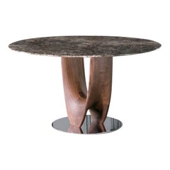 Axis Round Small Table with Marble Top by Stefano Bigi by Pacini
