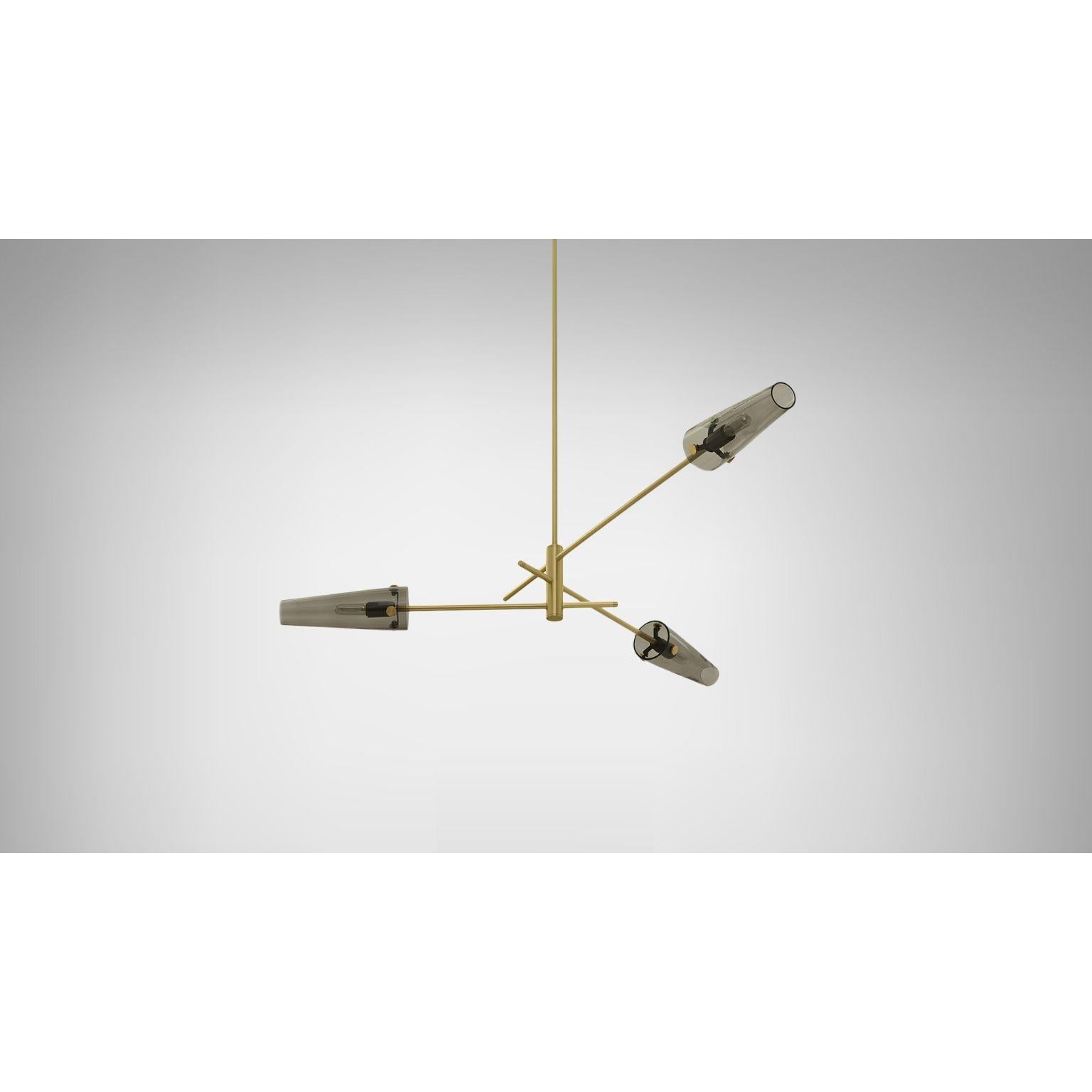 Modern Axis Three Pendant Lamp by CTO Lighting For Sale