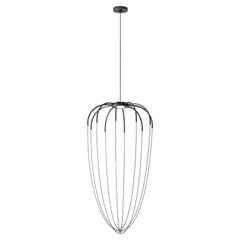 Axolight Alysoid Large Pendant Lamp in Anthracite Grey with Nickel Chains