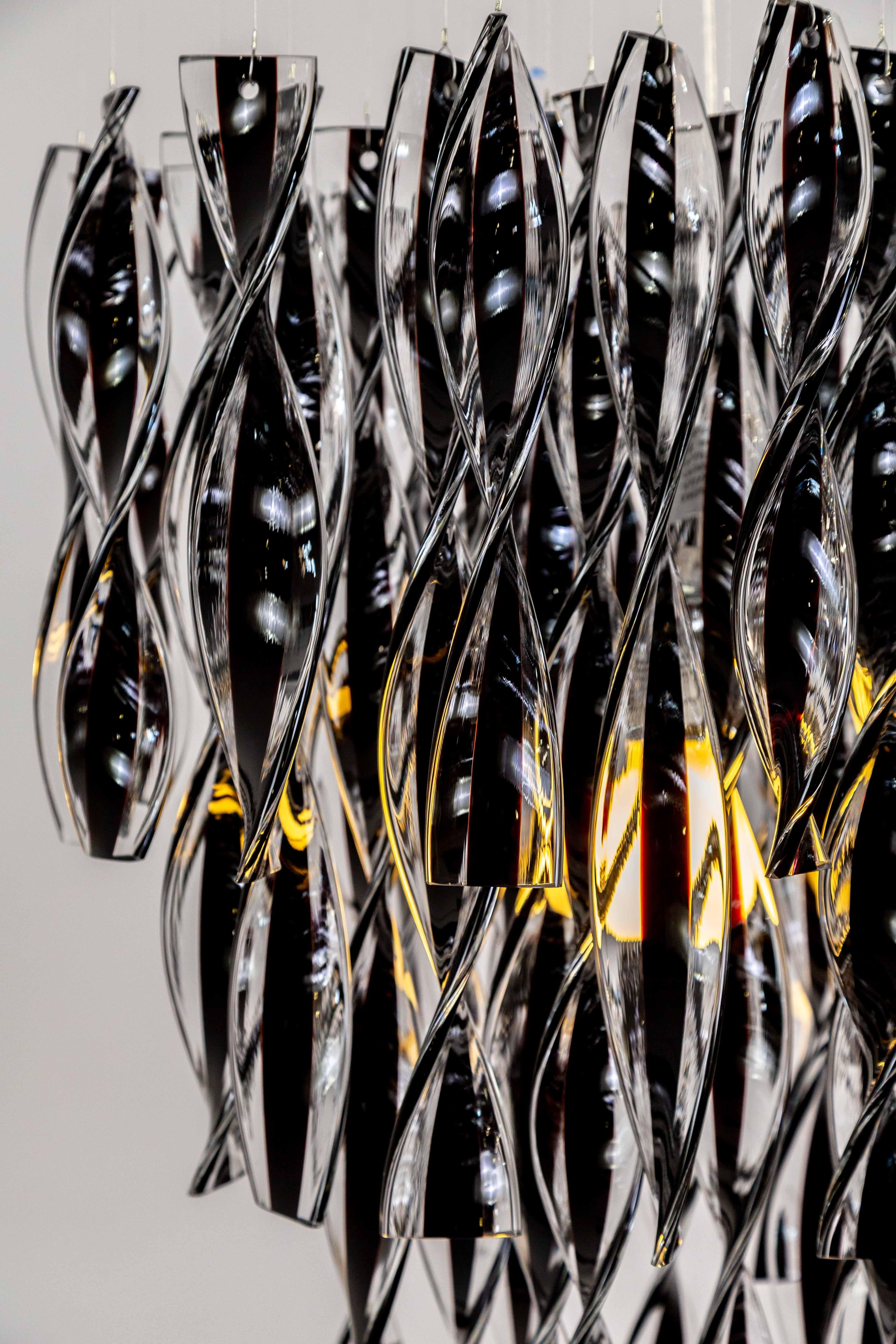 Große Axolight Avir-Pendelleuchte aus schwarzem Glas und Chrom- Manuel & Vanessa Vivian  im Zustand „Neu“ im Angebot in San Francisco, CA