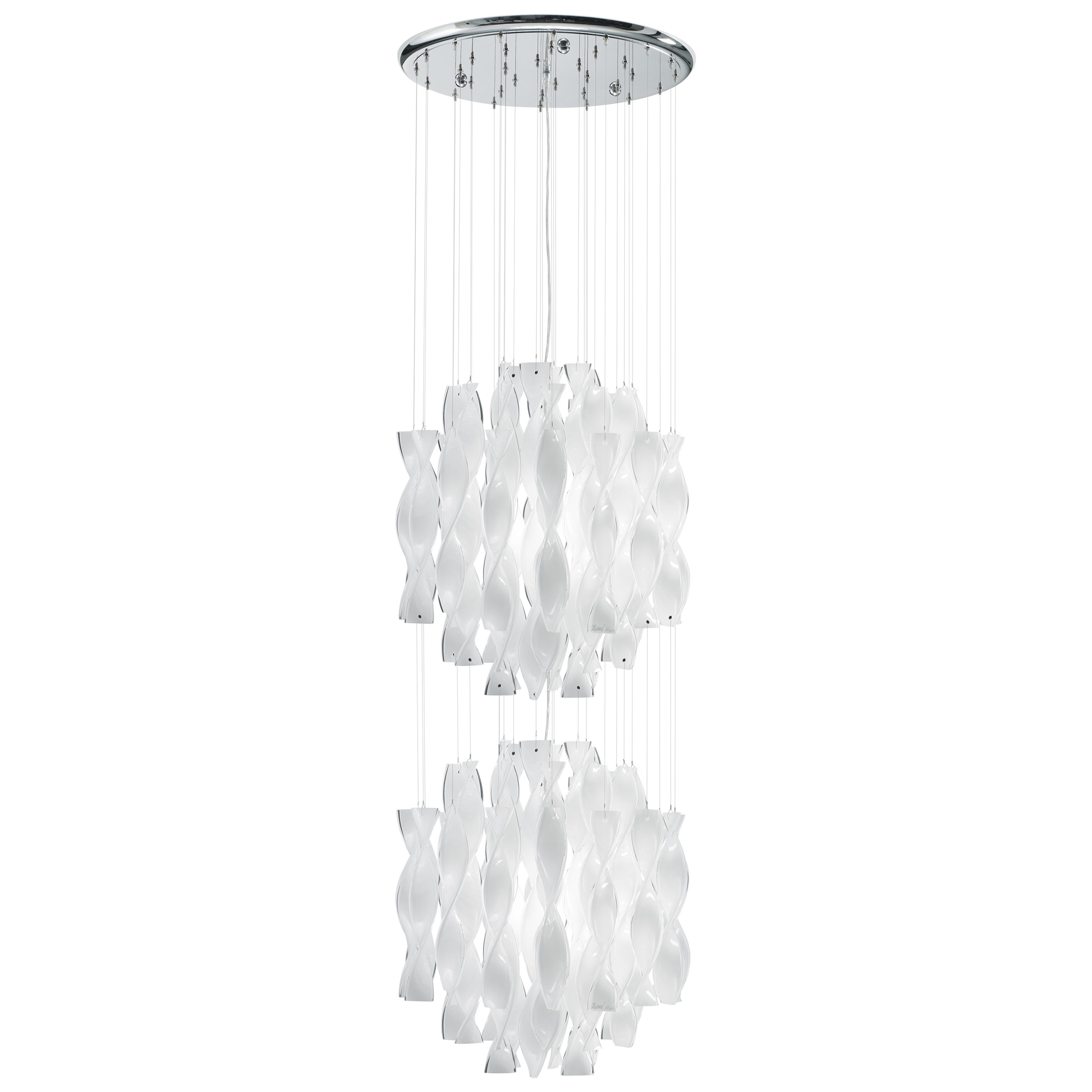 Axolight Avir Medium 2 Pendelleuchte in Chrom & Weiß von Manuel & Vanessa Vivian