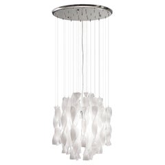 Axolight Avir Medium Pendant Lamp in Chrome and White by Manuel & Vanessa Vivian