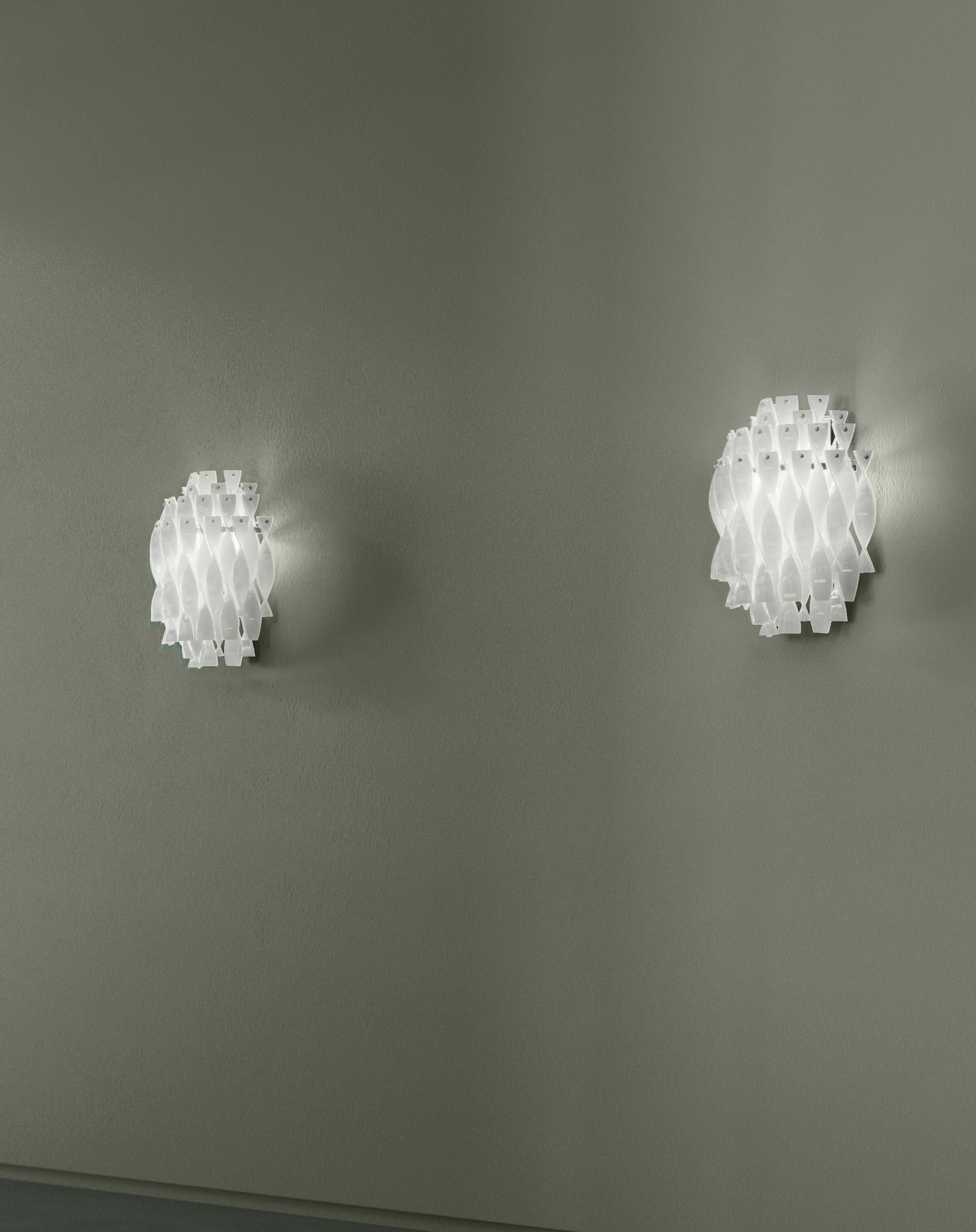 Axolight Avir Medium Wall Lamp in Chrome and White by Manuel & Vanessa Vivian In New Condition For Sale In Brooklyn, NY