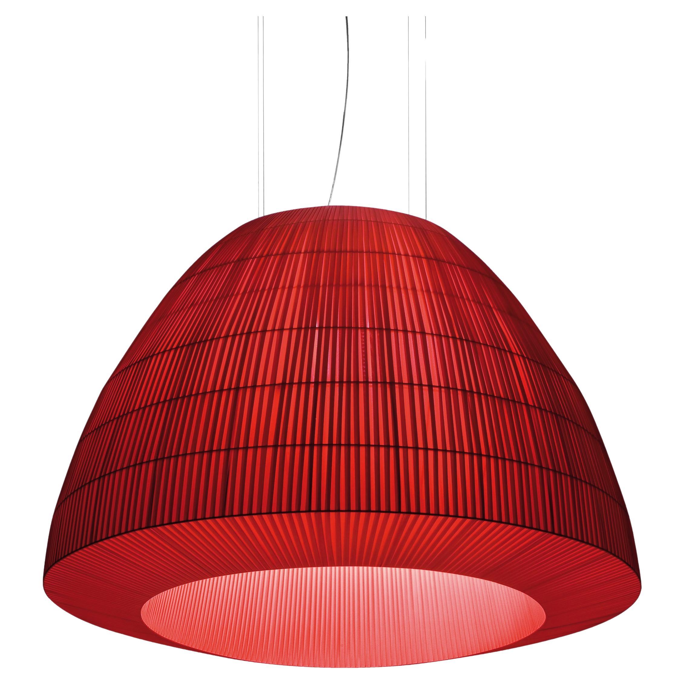 Axolight Bell Extra Large Pendant Lamp in Red by Manuel & Vanessa Vivian For Sale