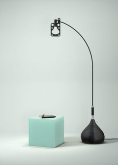 Axolight Bul-Bo Extra Large Floor Lamp in Black Metal and Fabric
