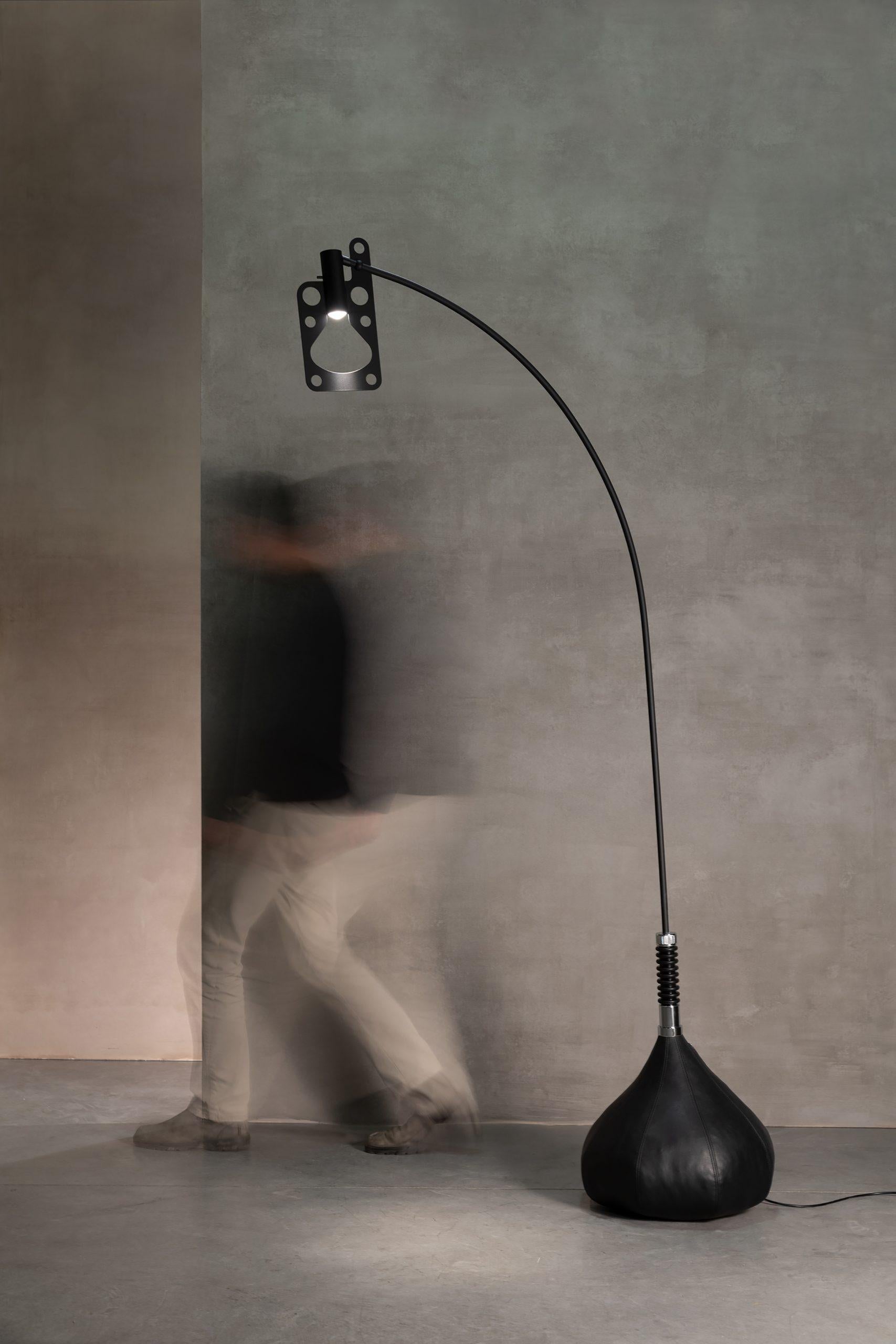 Axolight Bul-Bo Extra Large Floor Lamp in Black Metal and Fabric In New Condition For Sale In Brooklyn, NY