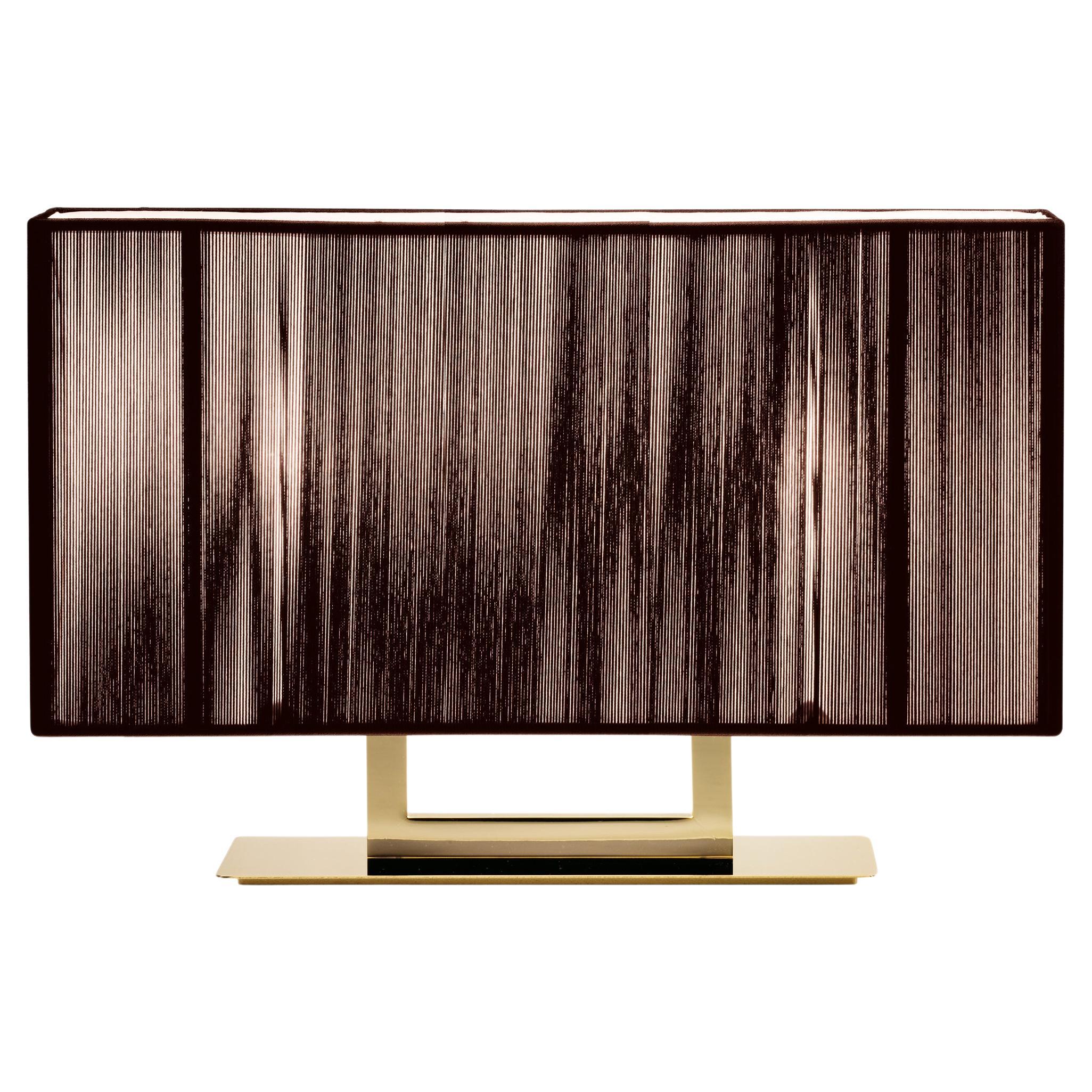 Axolight Clavius Large Table Lamp in Tobacco Lampshade with Gold Finish
