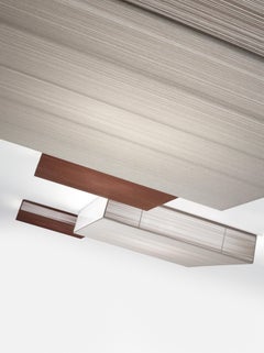 Axolight Clavius Medium Ceiling Lamp in Tobacco Lampshade with White Finish