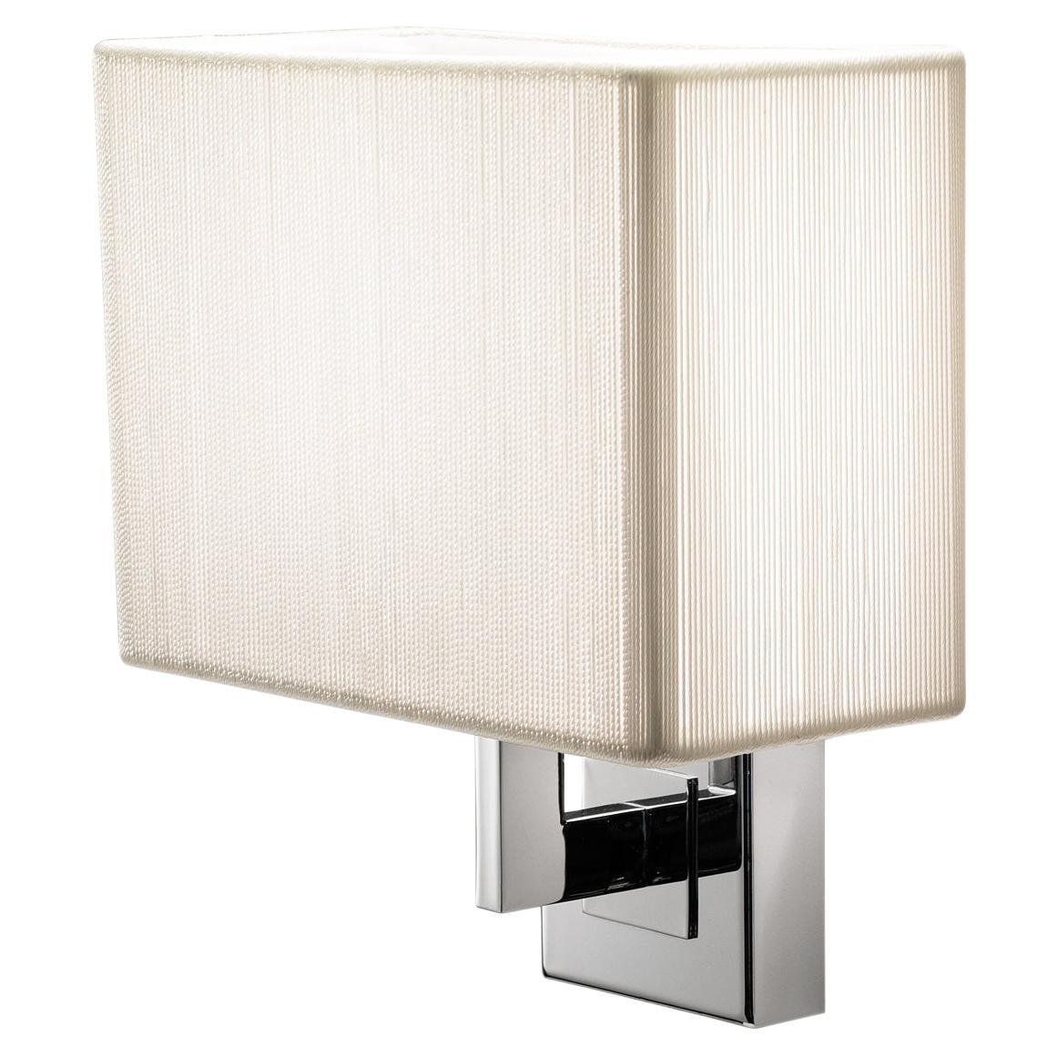 Axolight Clavius Small Wall Lamp with Arm in White Lampshade and Chrome Finish For Sale