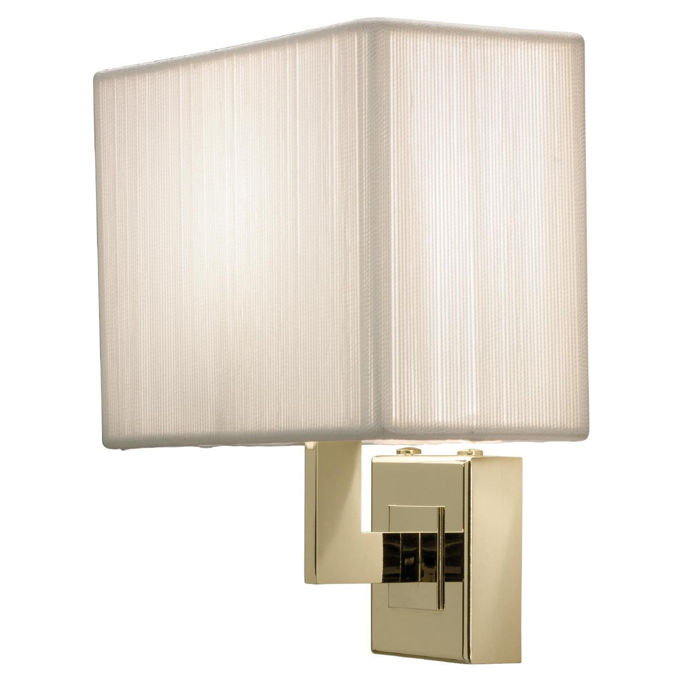 Axolight Clavius Small Wall Lamp with Arm in White Lampshade and Gold Finish