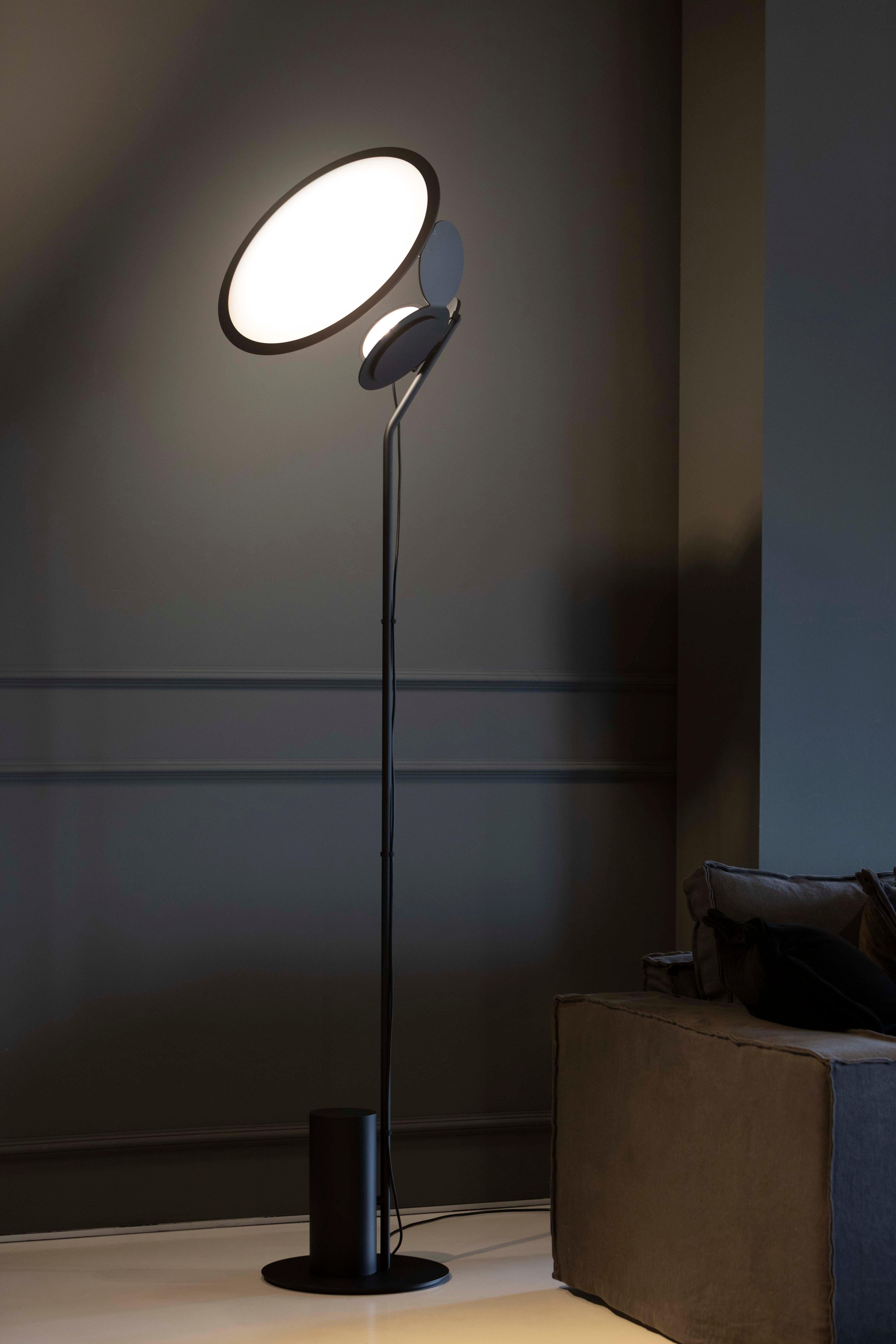 Axolight Cut Medium Floor Lamp in Intense Black by Timo Ripatti In New Condition For Sale In Brooklyn, NY
