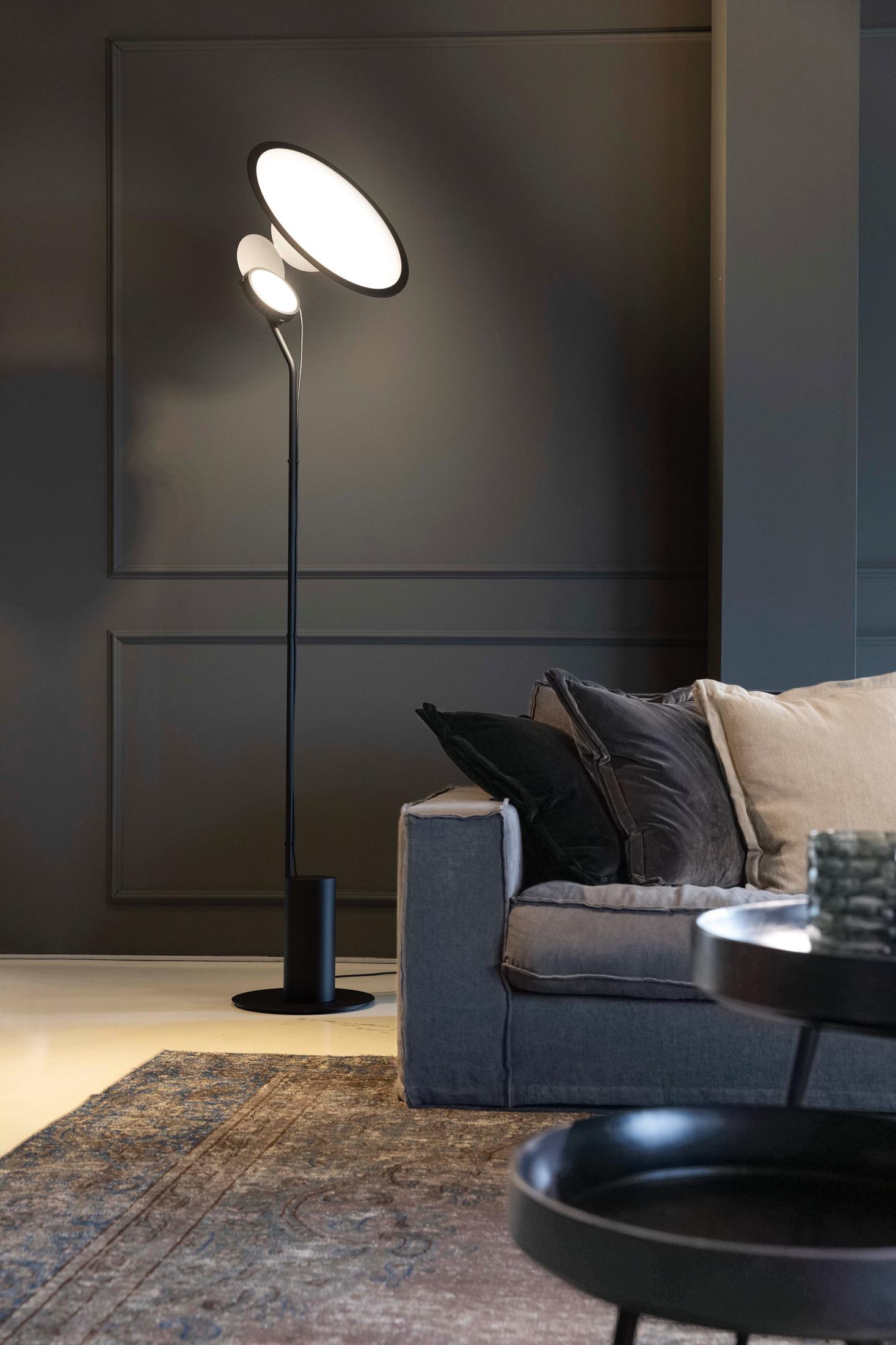 Contemporary Axolight Cut Medium Floor Lamp in Intense Black by Timo Ripatti For Sale