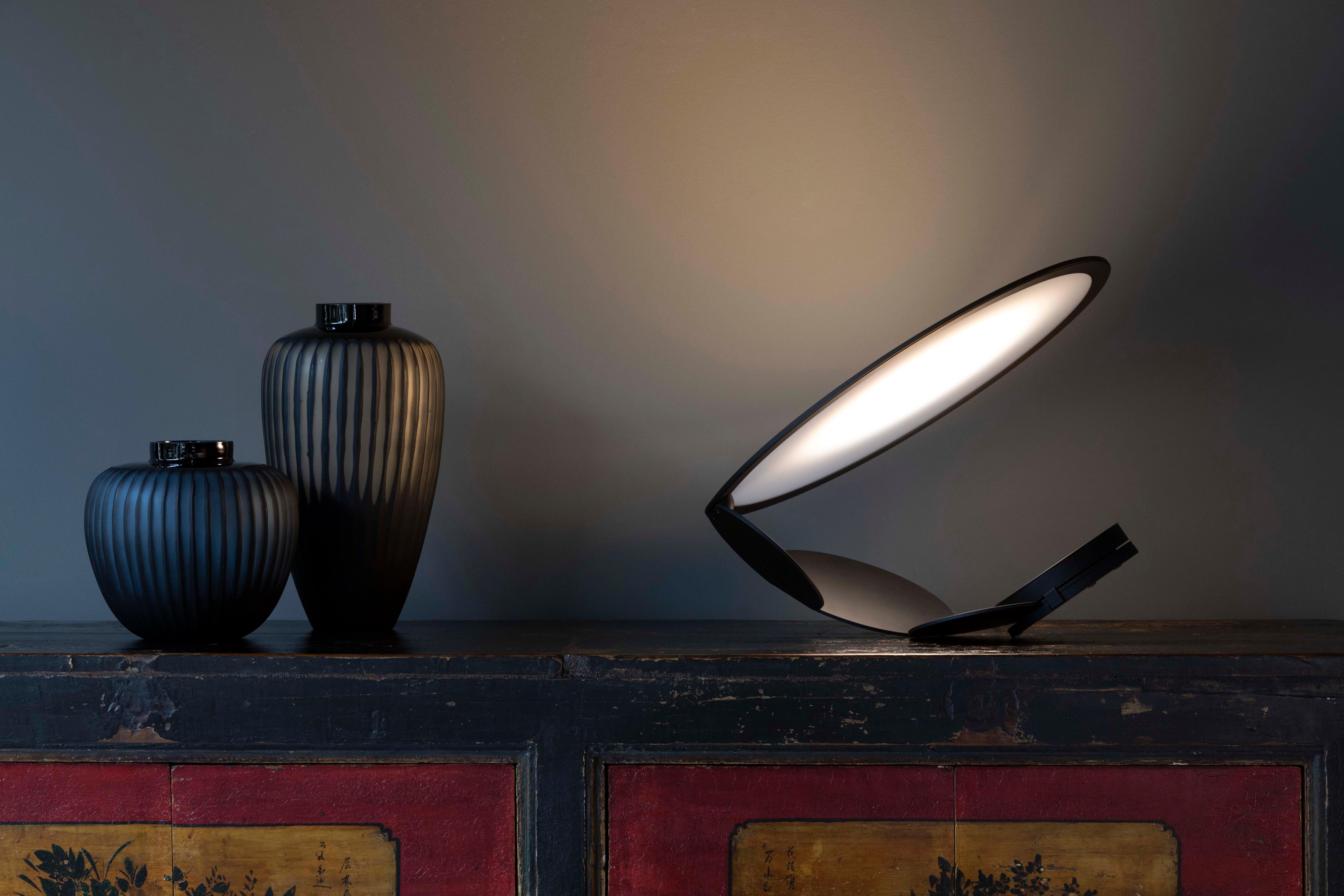 Contemporary Axolight Cut Medium Table Lamp in Intense Black by Timo Ripatti For Sale