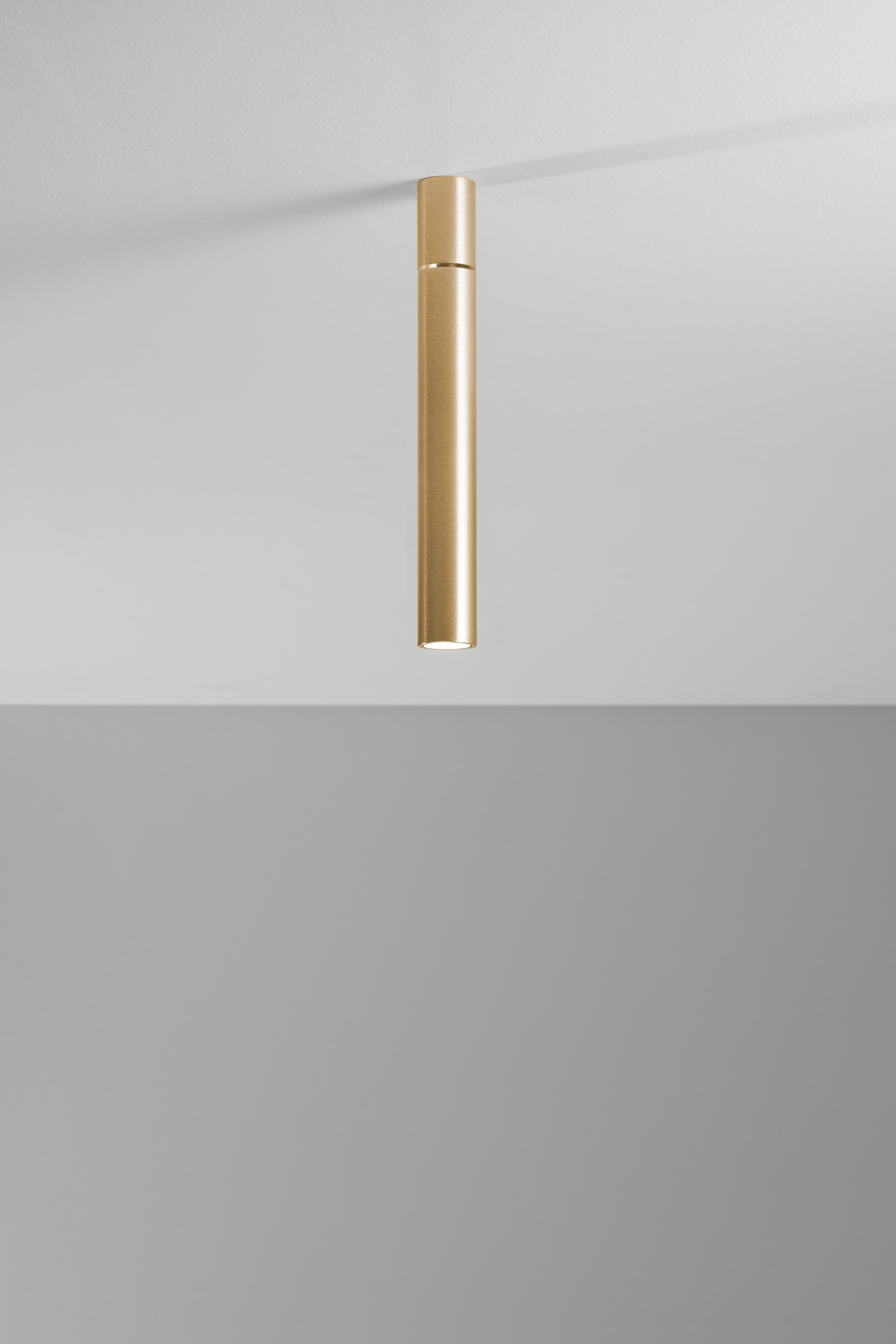 Axolight Ego P Small Flush Mount Ceiling Lamp in Natural Brass by Axolight Lab

Realized entirely from natural brass, it is synthesis of elegance and personality.
The perfection of the lenses used generates a highly impressive and unexpected beam of