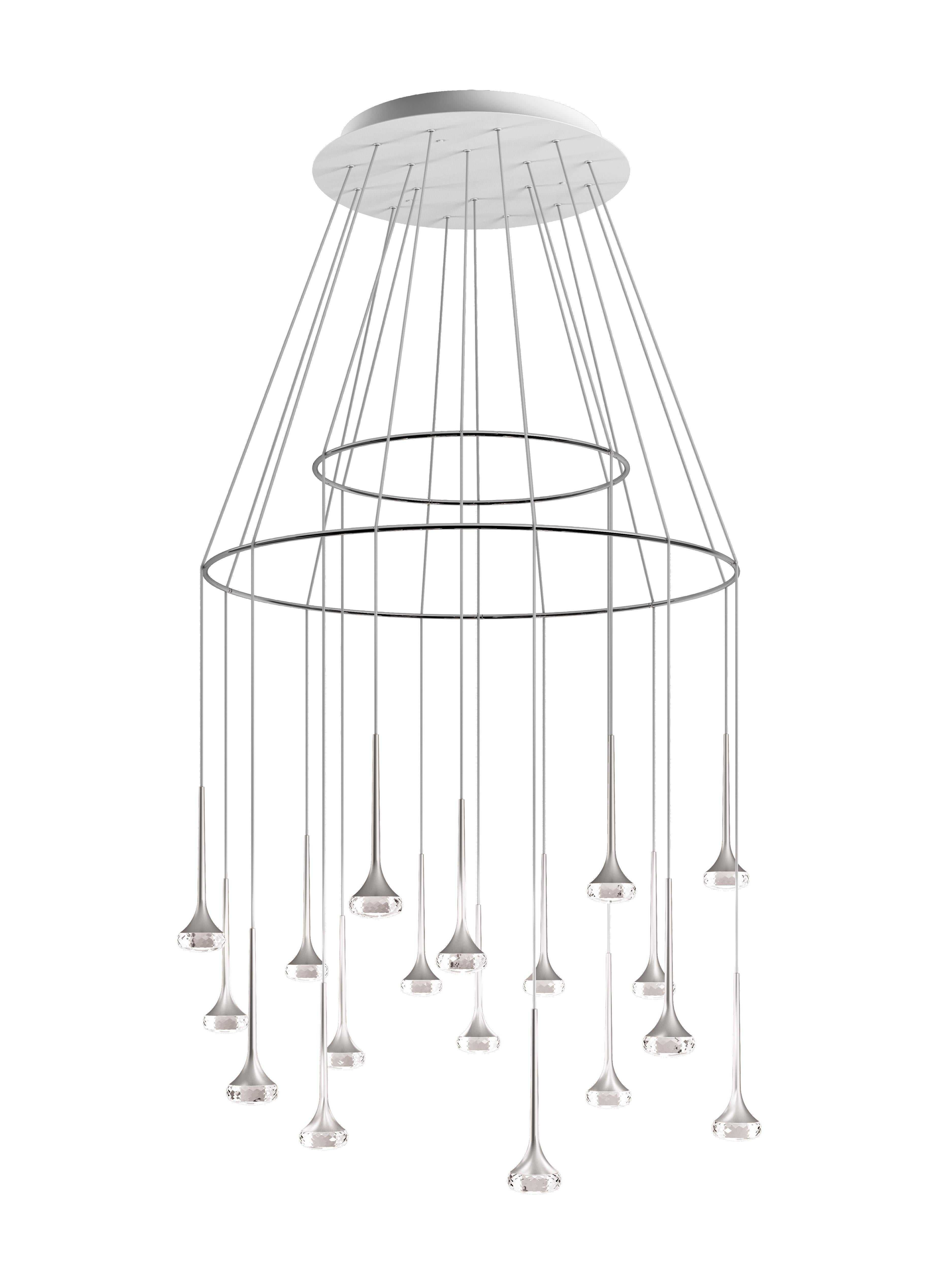 Axolight Fairy Large Suspension Pendant Lamp in Crystal For Sale