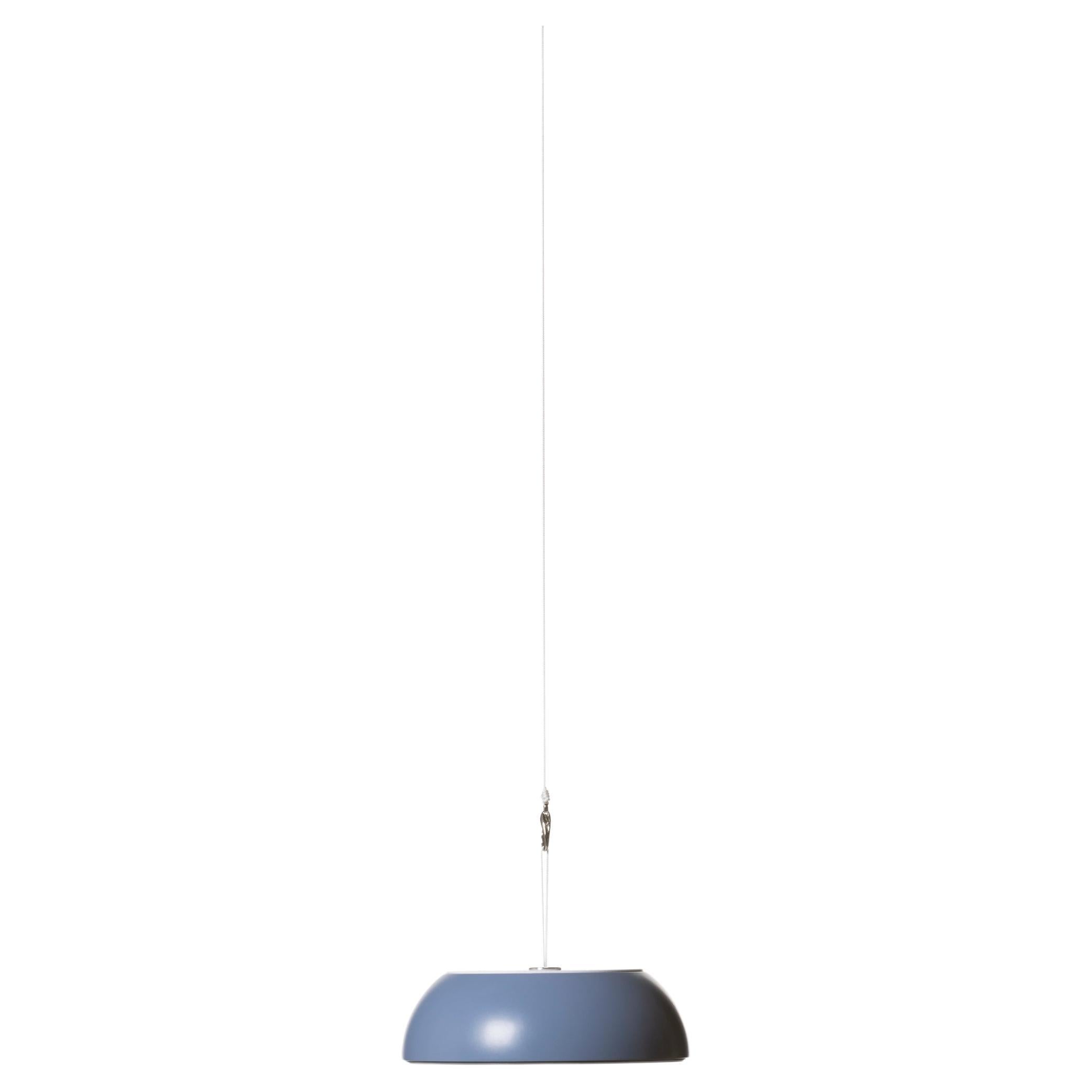 Axolight Float Suspension Lamp in  Blue Aluminum by Mario Alessiani For Sale