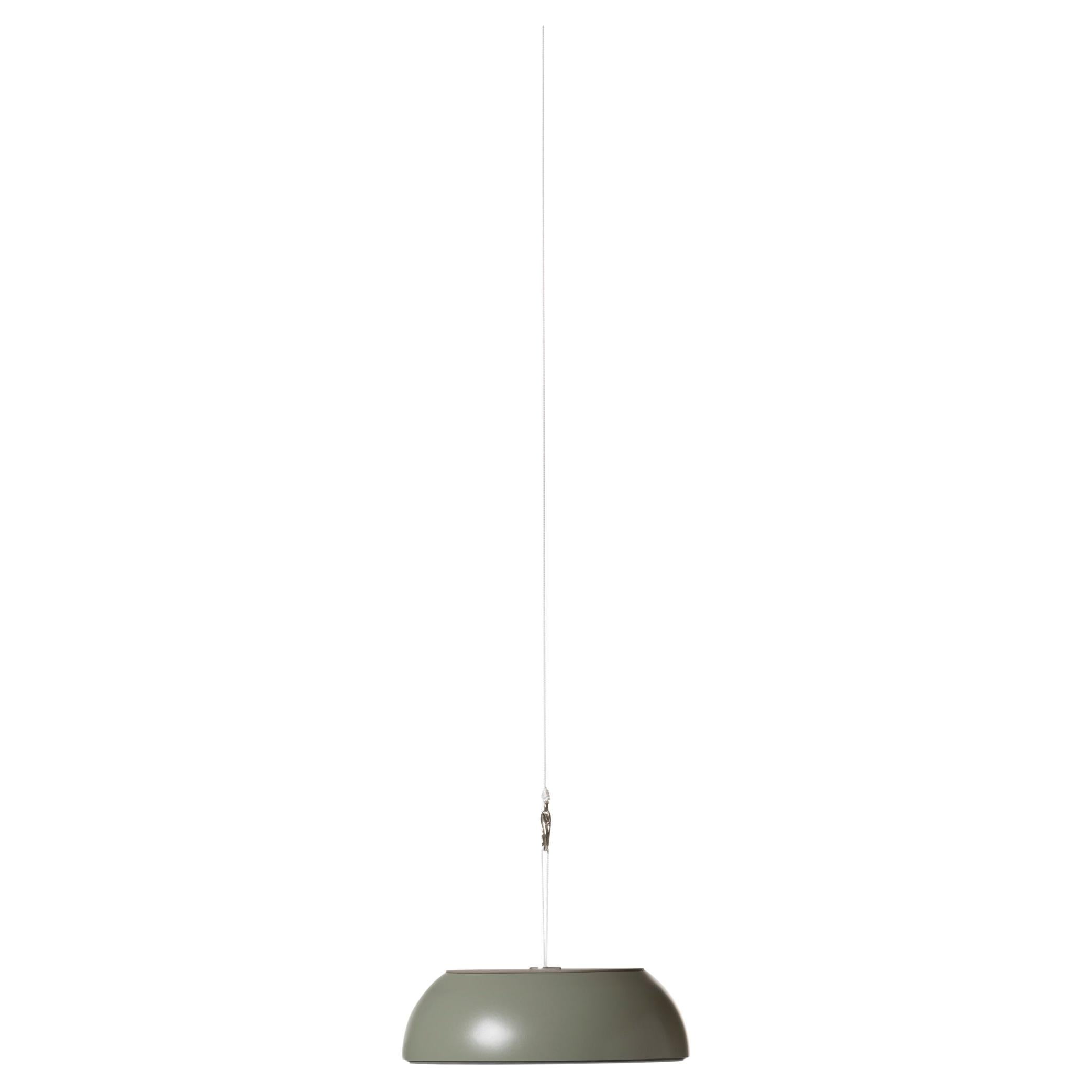 Lampe suspendue Axolight Float en aluminium vert béton par Mario Alessiani